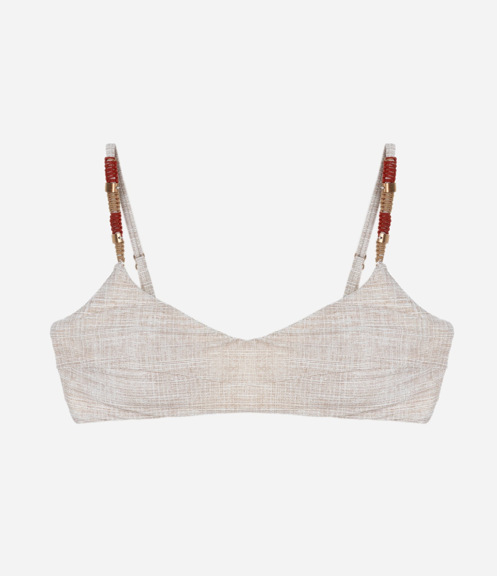 Biquíni Top Camisetinha em Microfibra com Textura Linho Bege 5