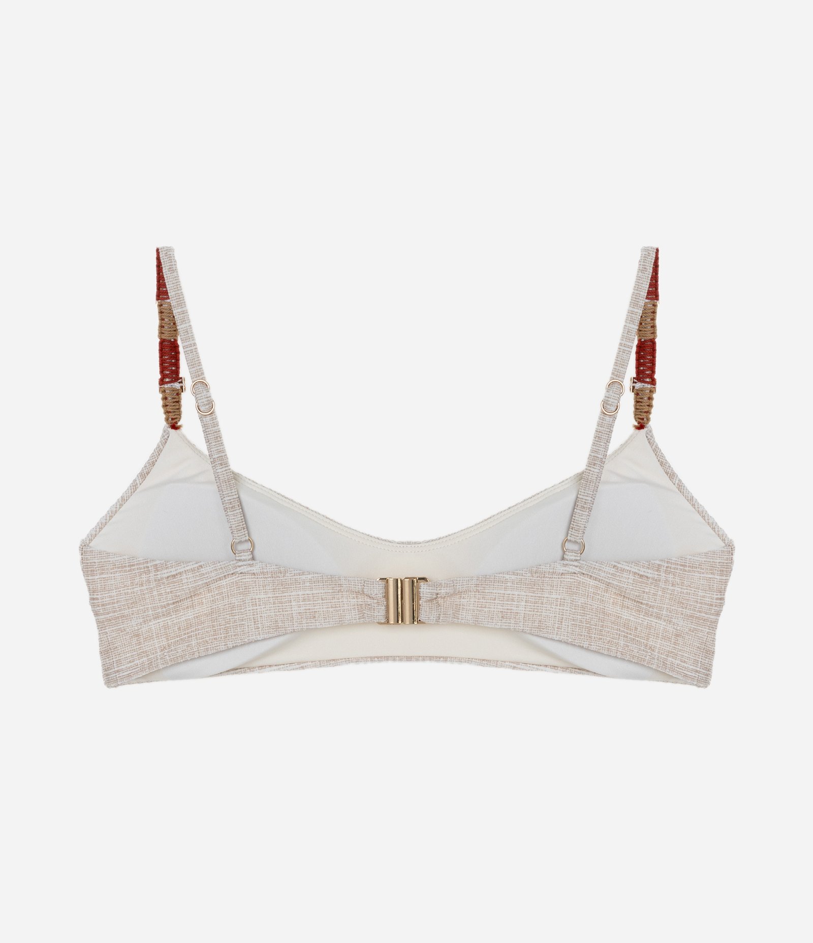 Biquíni Top Camisetinha em Microfibra com Textura Linho Bege 6