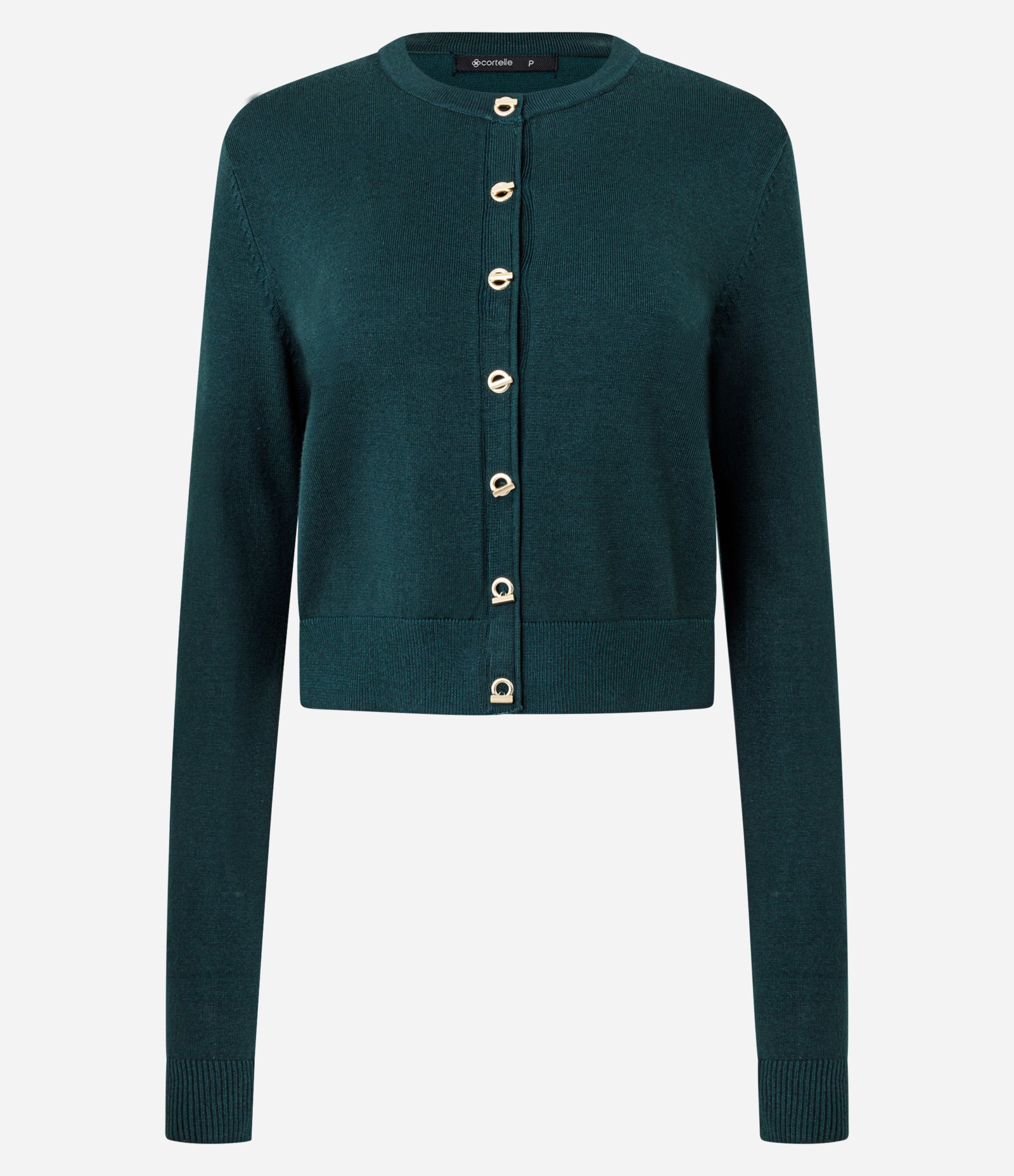 Cardigan Regular em Tricô com Botões e Modelagem Verde 5