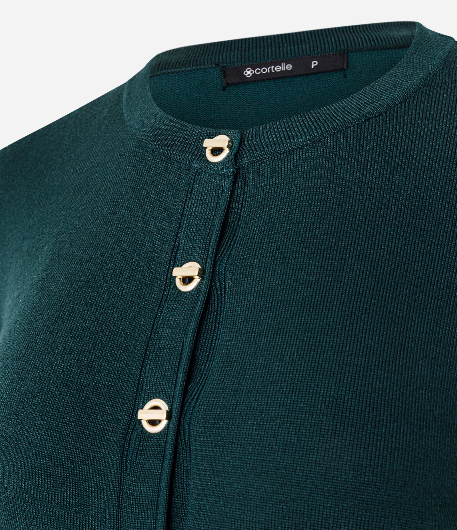 Cardigan Regular em Tricô com Botões e Modelagem Verde 6