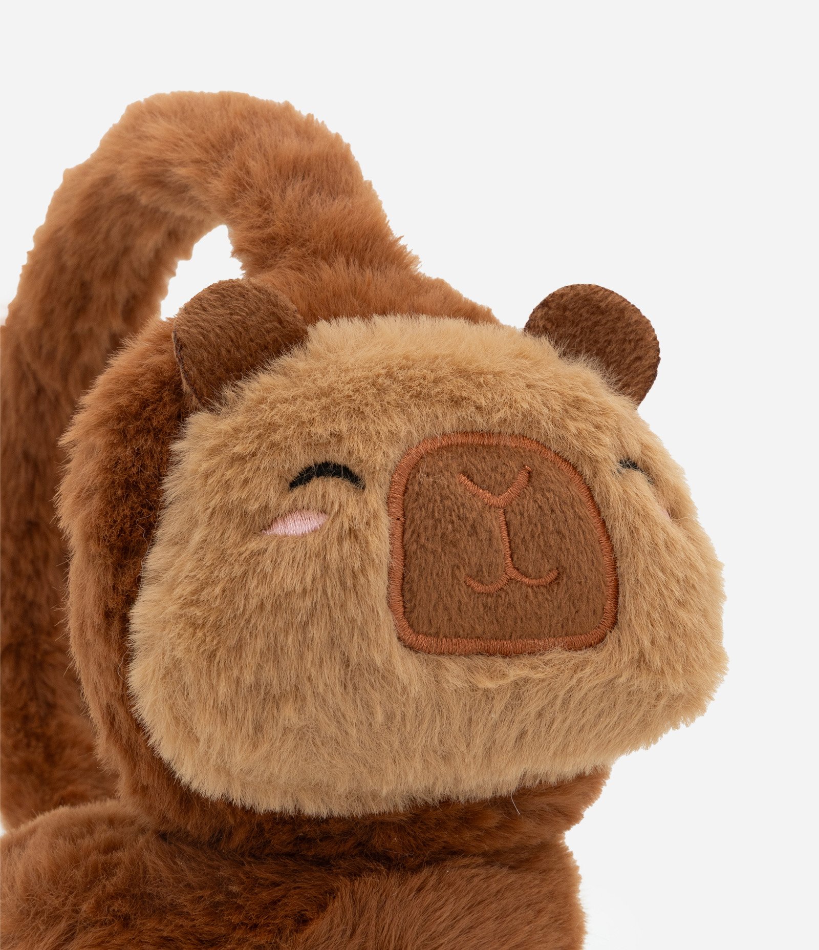 Protetor de Orelhas Infantil em Pelúcia com Capivara 3D – Tam U Marrom 3