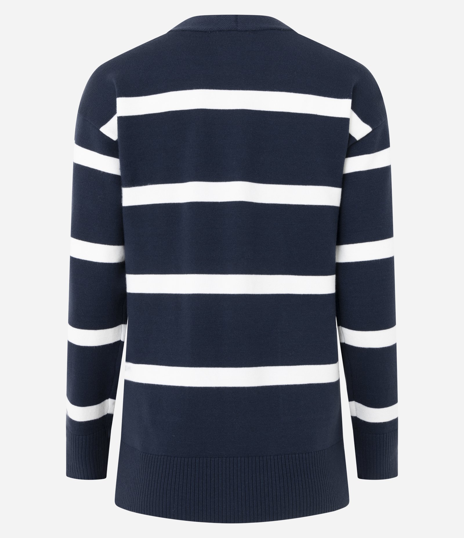 Cardigan em Tricô com Estampa Listrada Azul 7