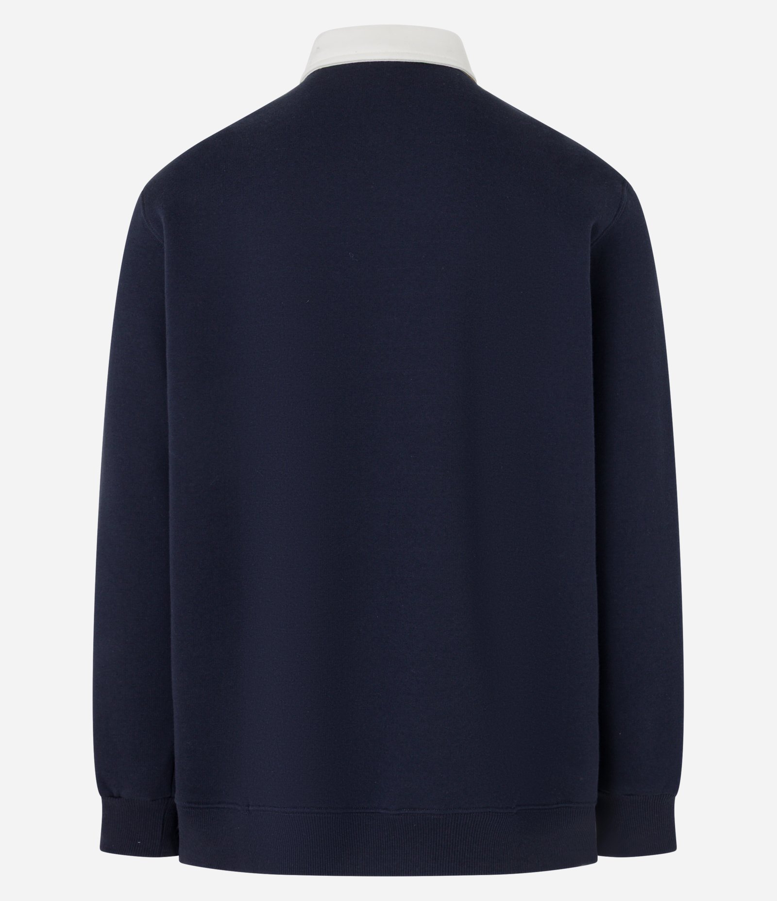 Moletom em Algodão com Gola Polo e Lettering Bordado Azul escuro 3