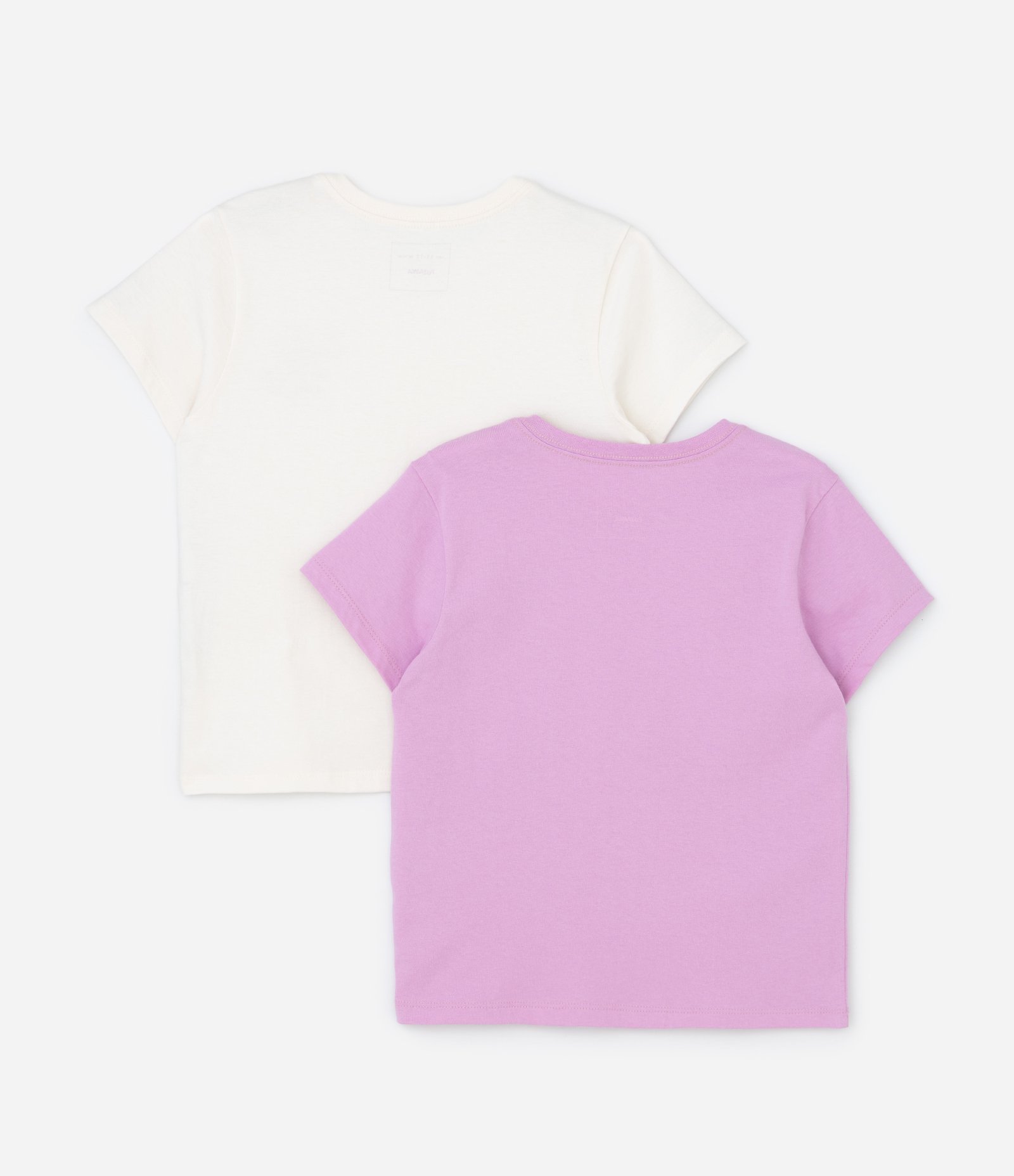 Kit 02 Camisetas Regulares Infantis em Algodão com Estampa - Tam 5 a 14 Anos Roxo/Bege 2