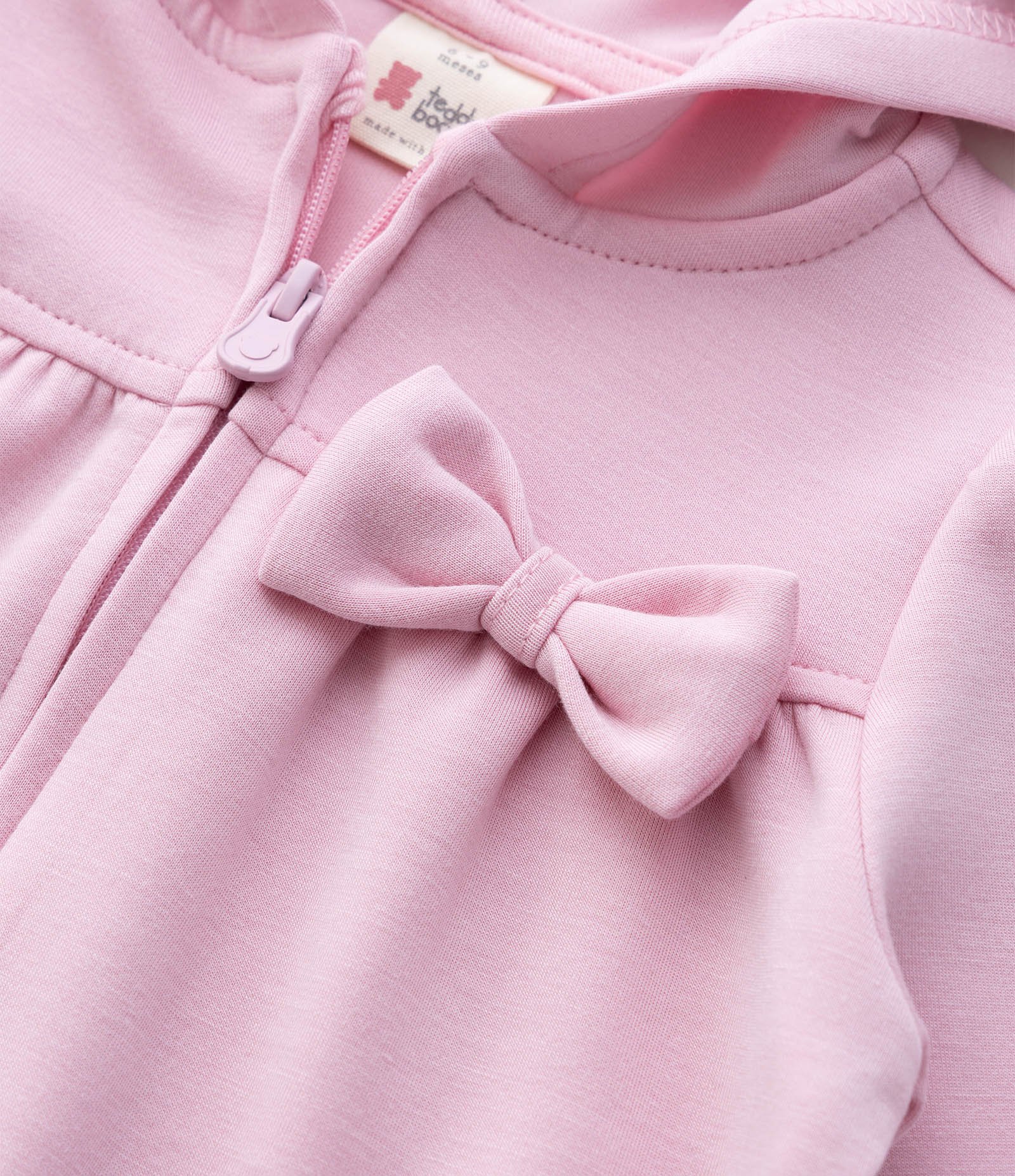 Jaqueta Infantil em Modal com Capuz e Laço - Tam 0 a 18 Meses Rosa 7