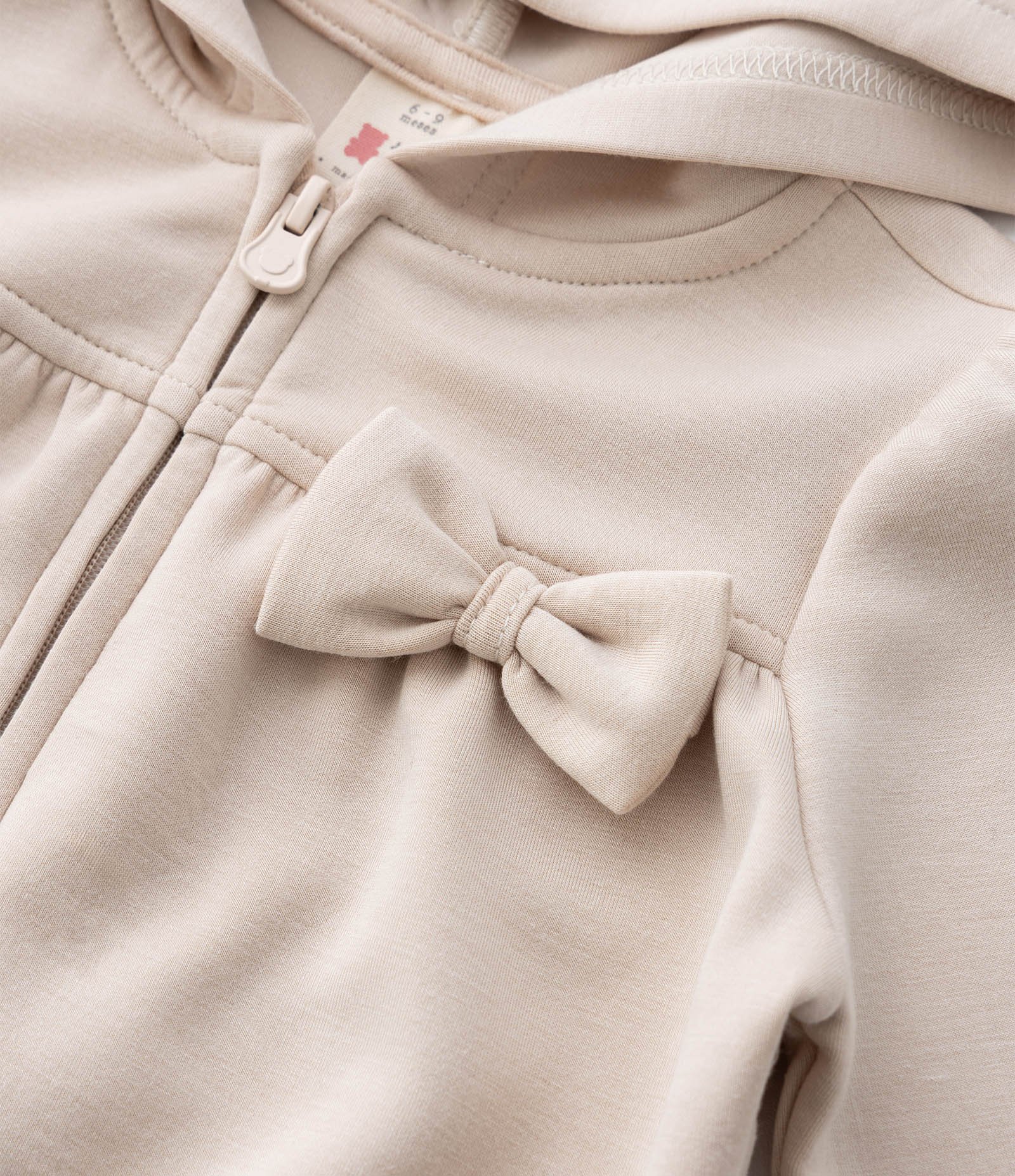 Jaqueta Infantil em Modal com Capuz e Laço - Tam 0 a 18 Meses Marrom 5