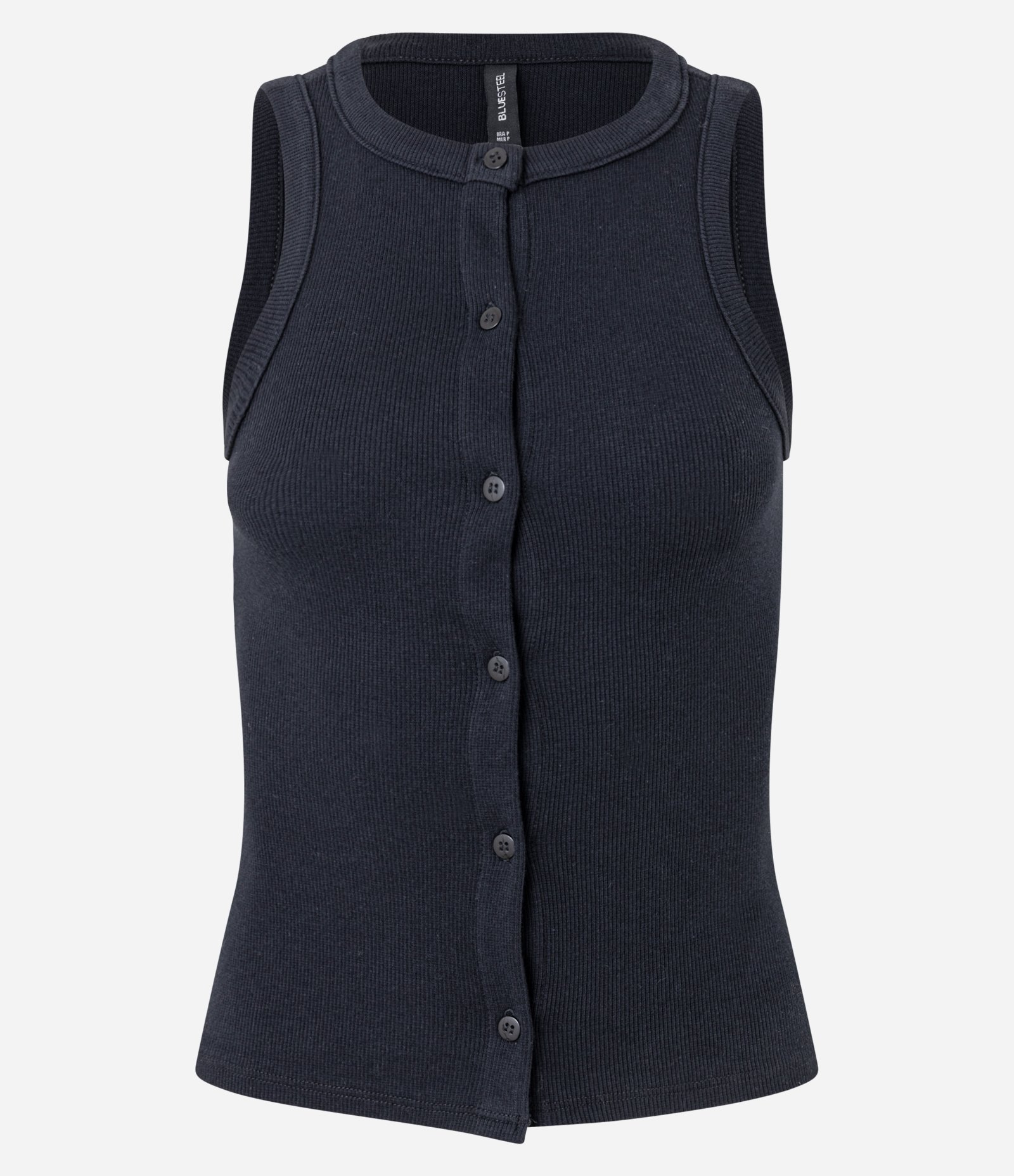 Regata em Ribana com Botões Frontais Preto 4