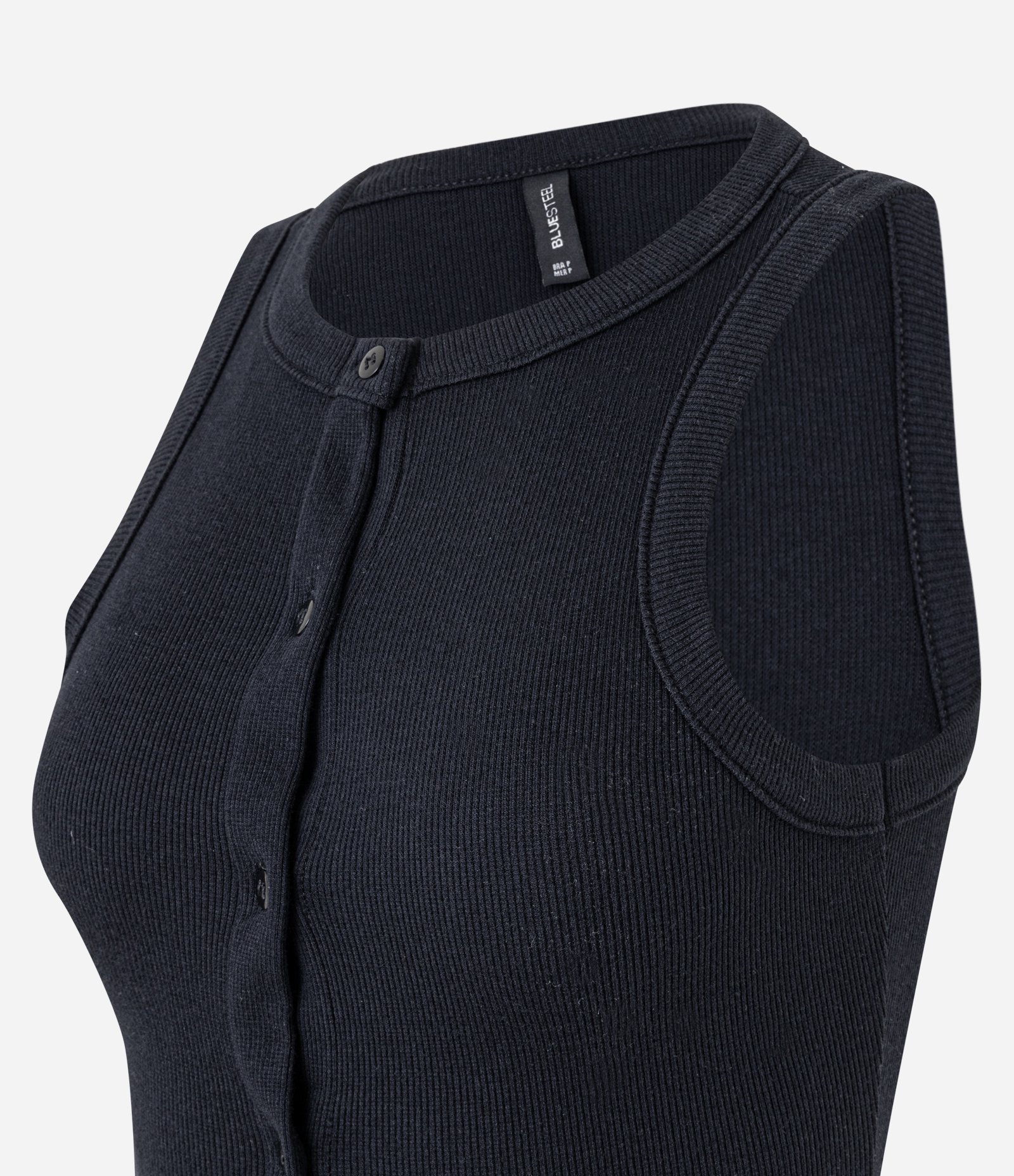 Regata em Ribana com Botões Frontais Preto 5