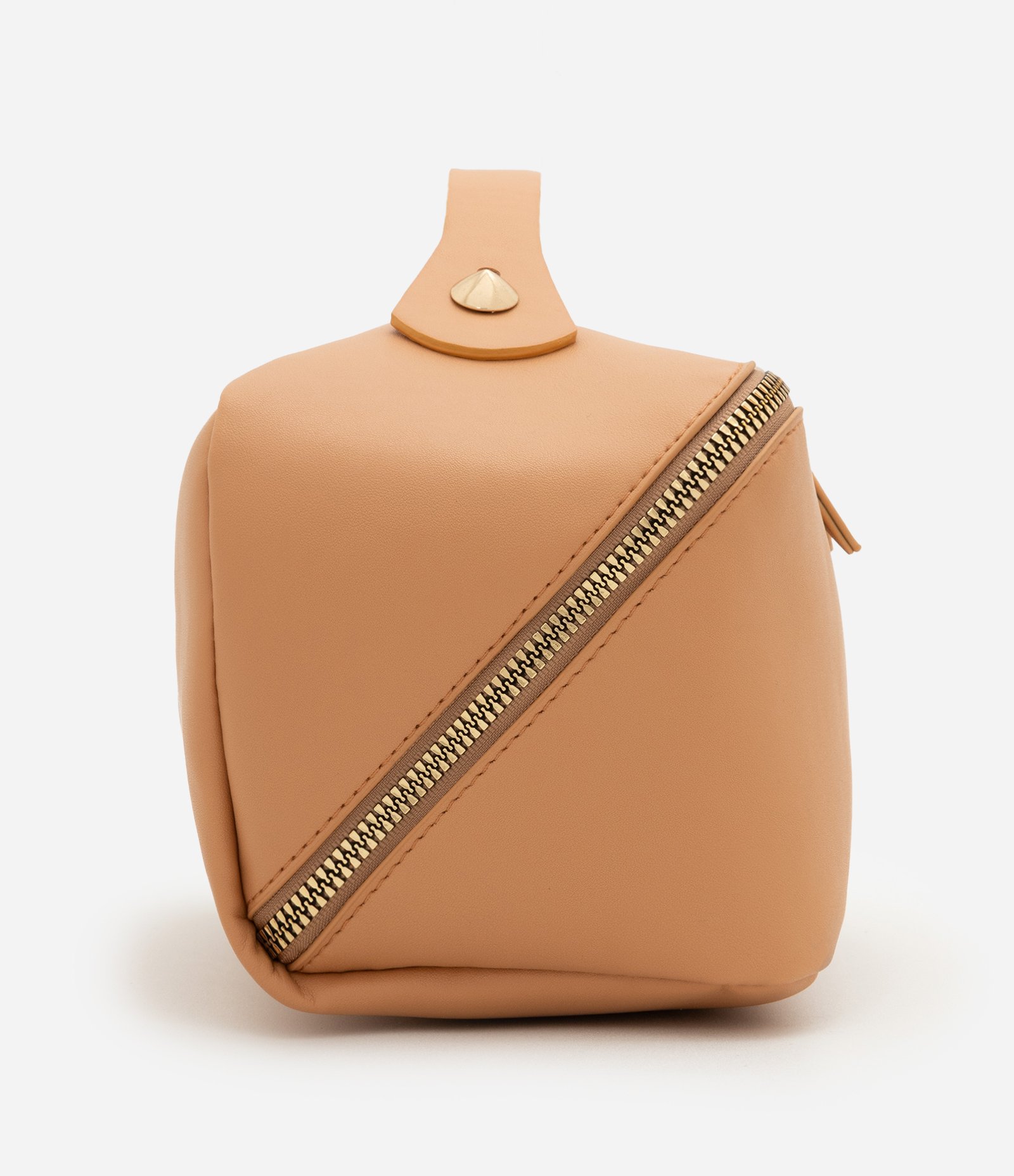 Nécessaire Baú em PU com Divisórias e Alça Marrom 2