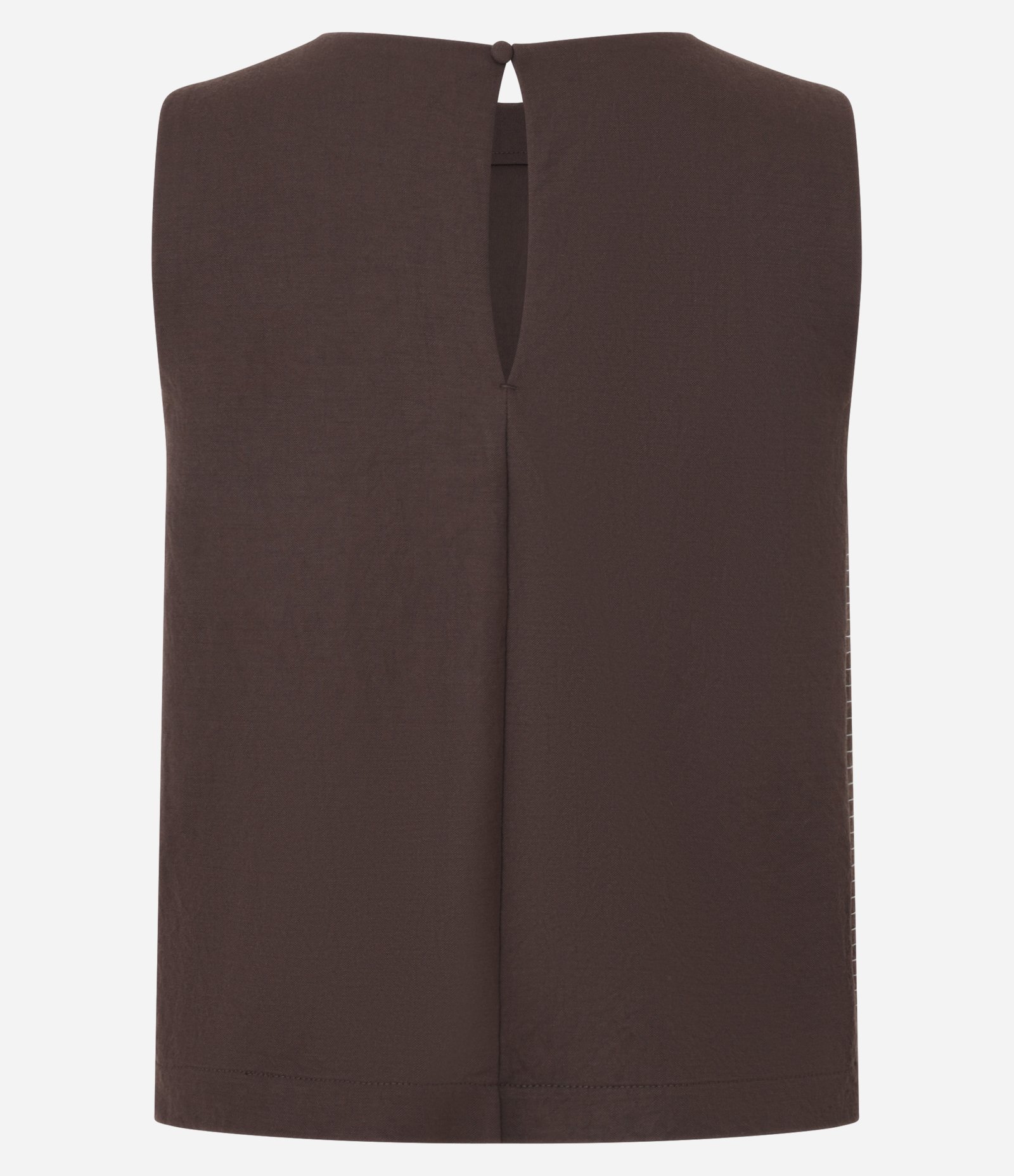 Blusa Curta sem Manga com Detalhe Listrado Marrom 2