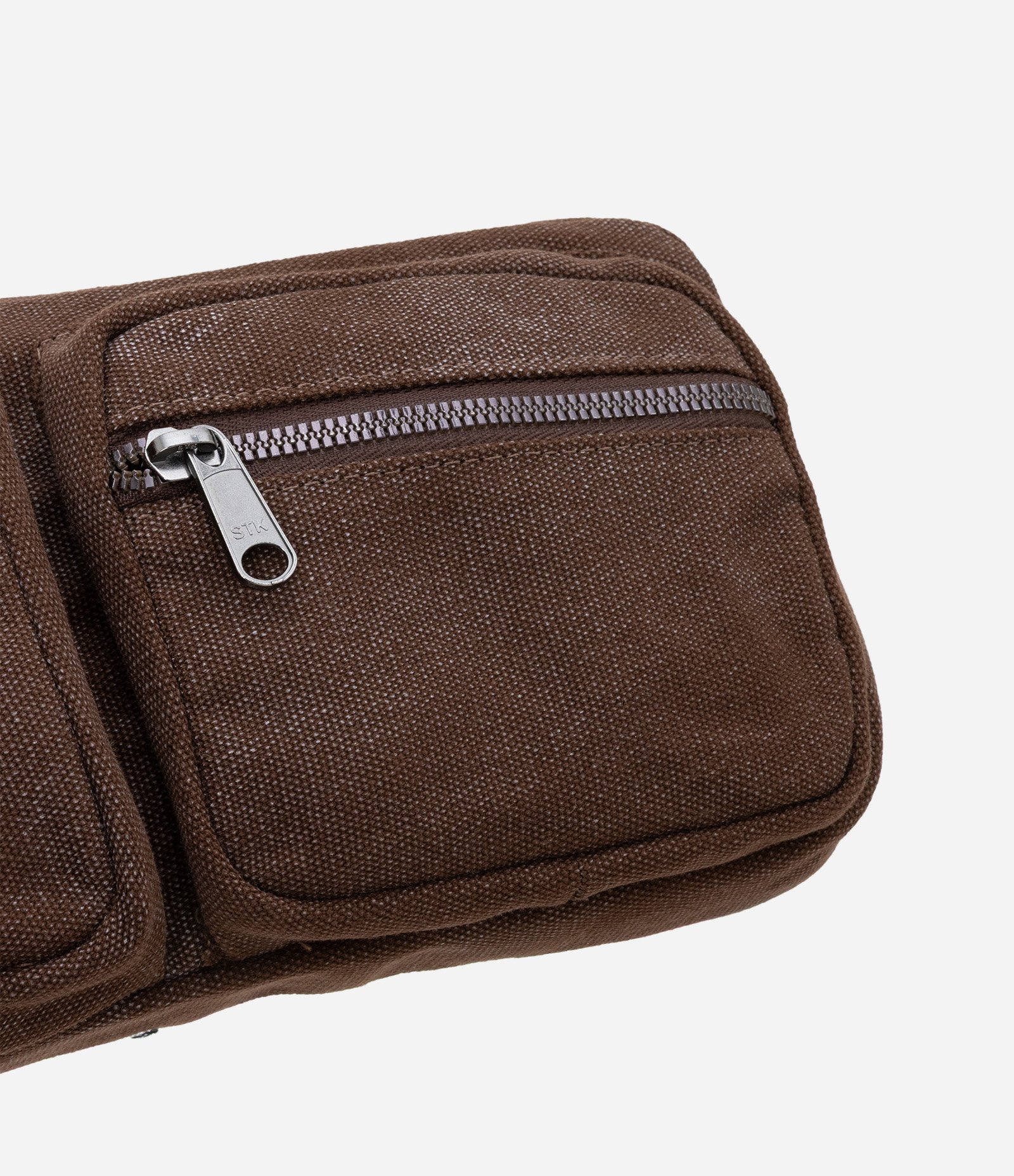 Pochete em Cotton com Bolsos e Efeito Estonado Marrom 4