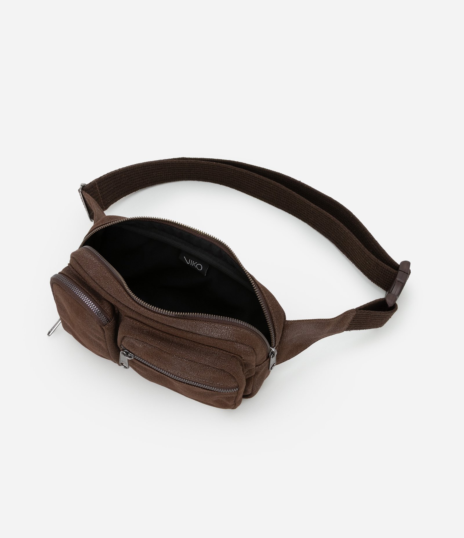 Pochete em Cotton com Bolsos e Efeito Estonado Marrom 6