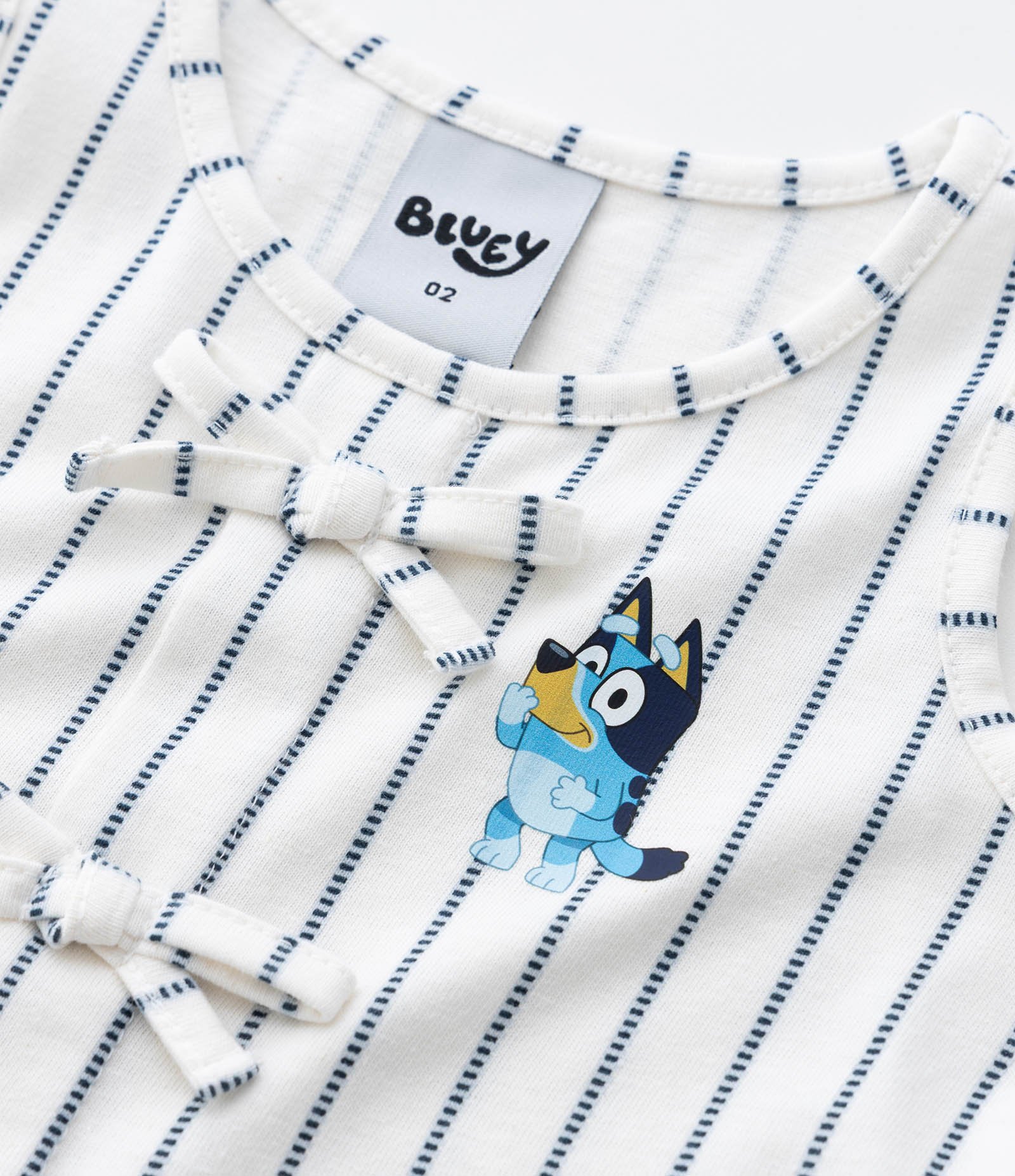 Regata Infantil Slim com Estampa de Listras Bluey - Tam 1 a 6 Anos Branco 5