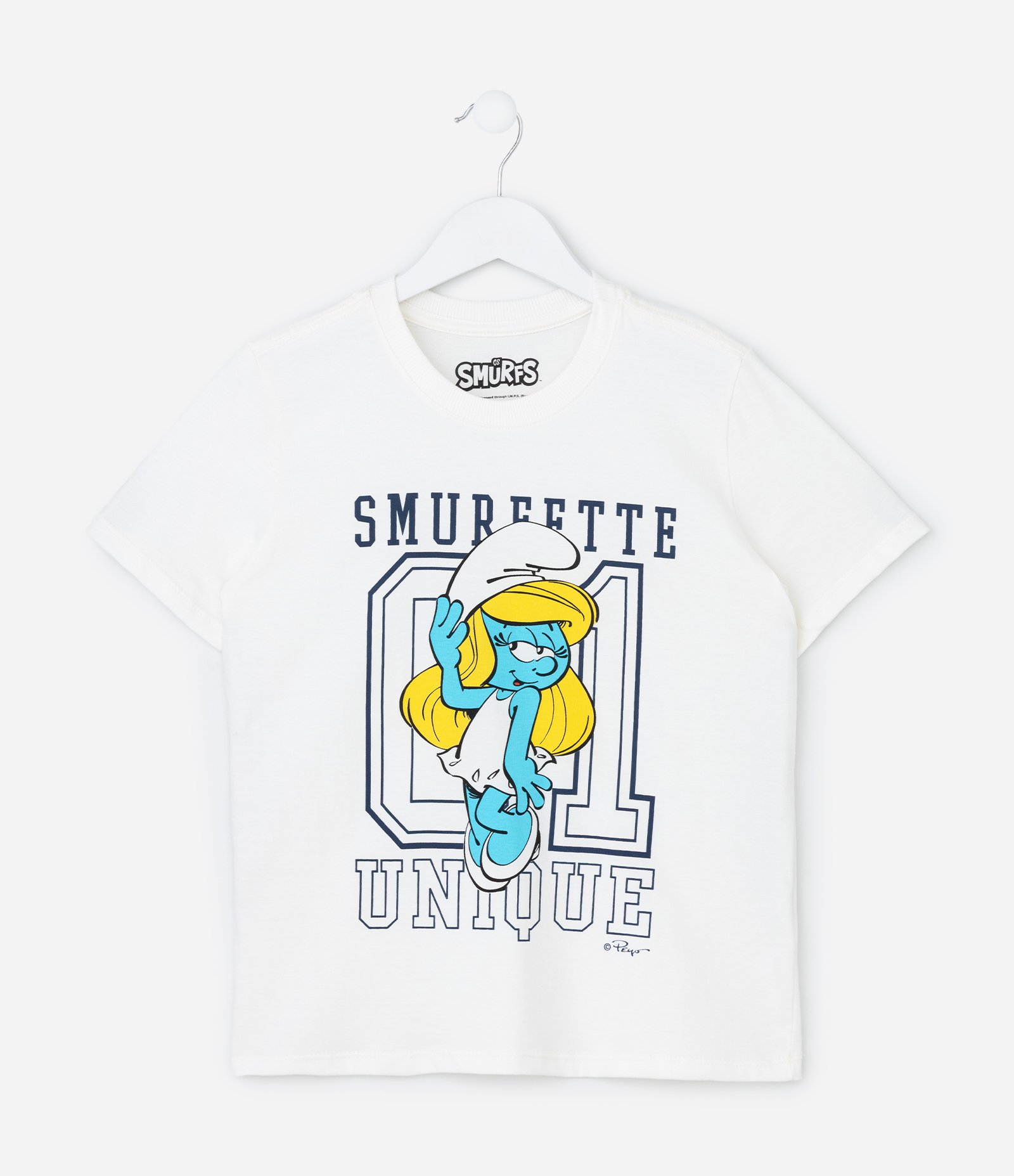 Camiseta Infantil com Estampa Smurfette - Tam 5 a 14 Anos Branco 2