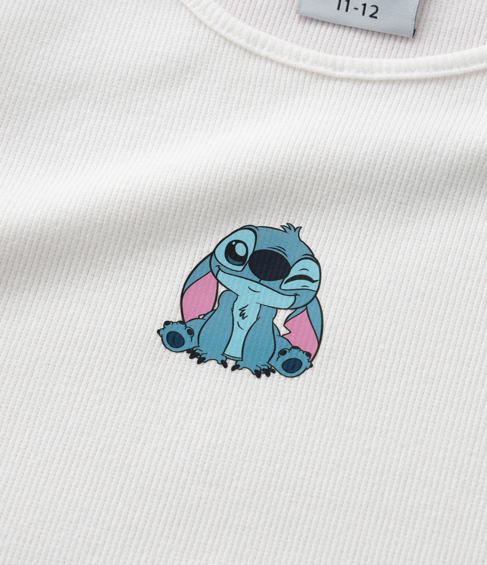 Kit 02 Camisetas Regulares Infantis em Ribana com Estampa Stitch e Angel - Tam 5 a 14 Anos Rosa/Branco 7