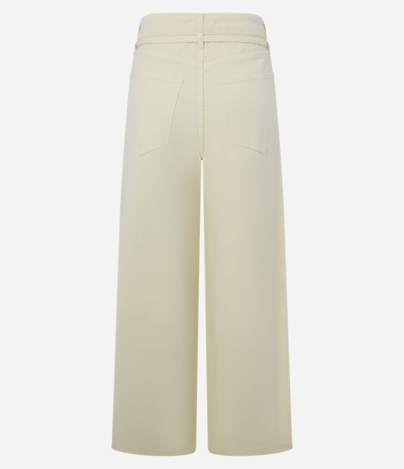 Calça Wide Leg em Sarja com Cintura Média Amarelo 6