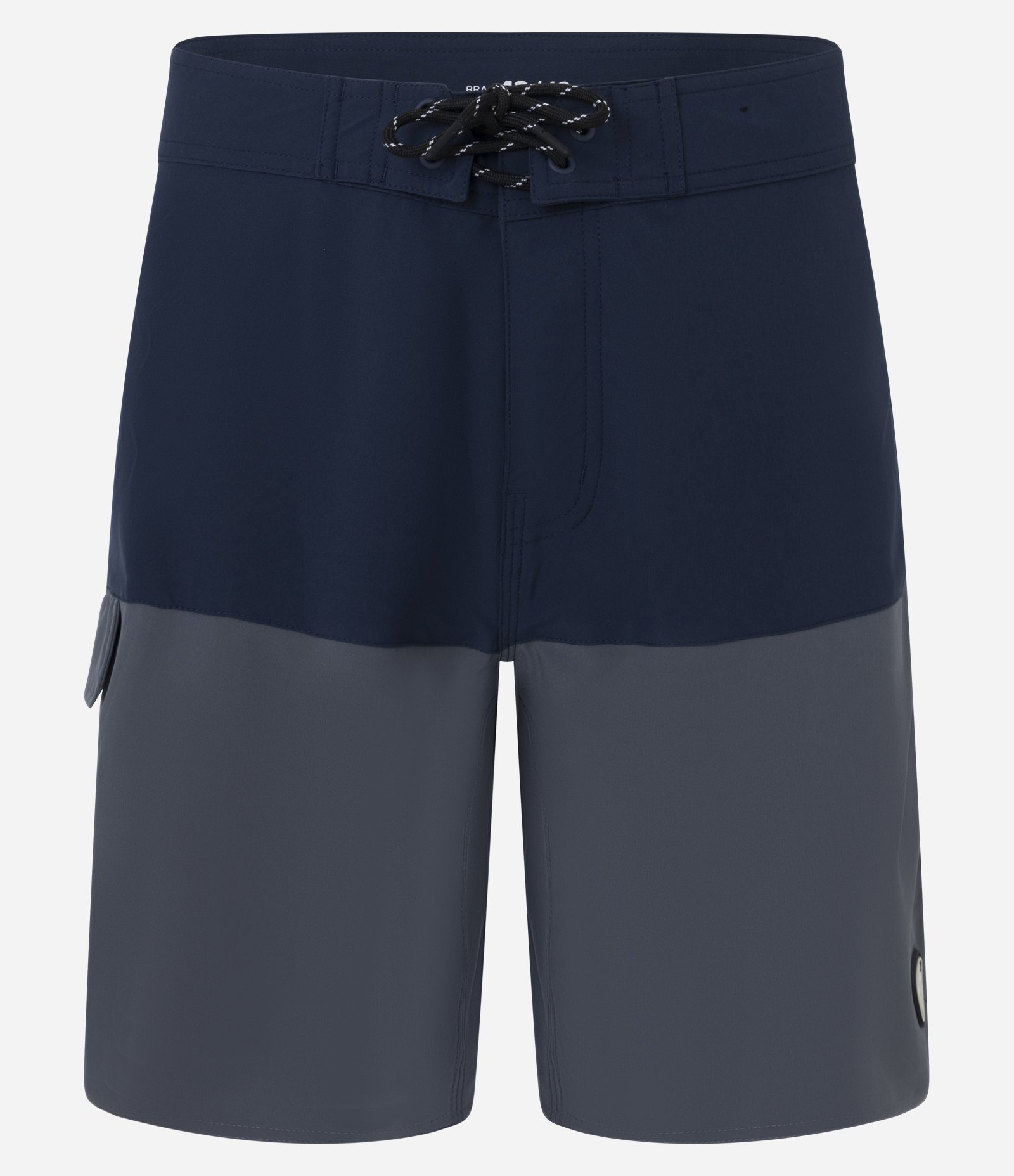 Bermuda de Banho em Microfibra com Recortes e Bolsos Azul Noturno 4