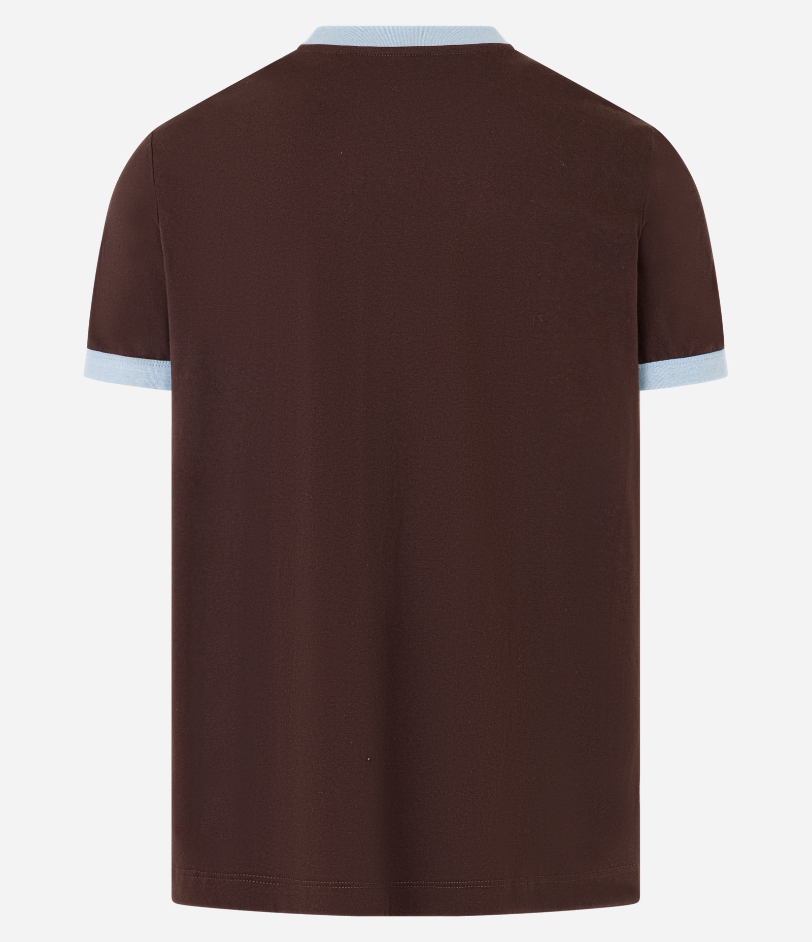 Camiseta Regular em Algodão com Listras nos Ombros Marrom 2
