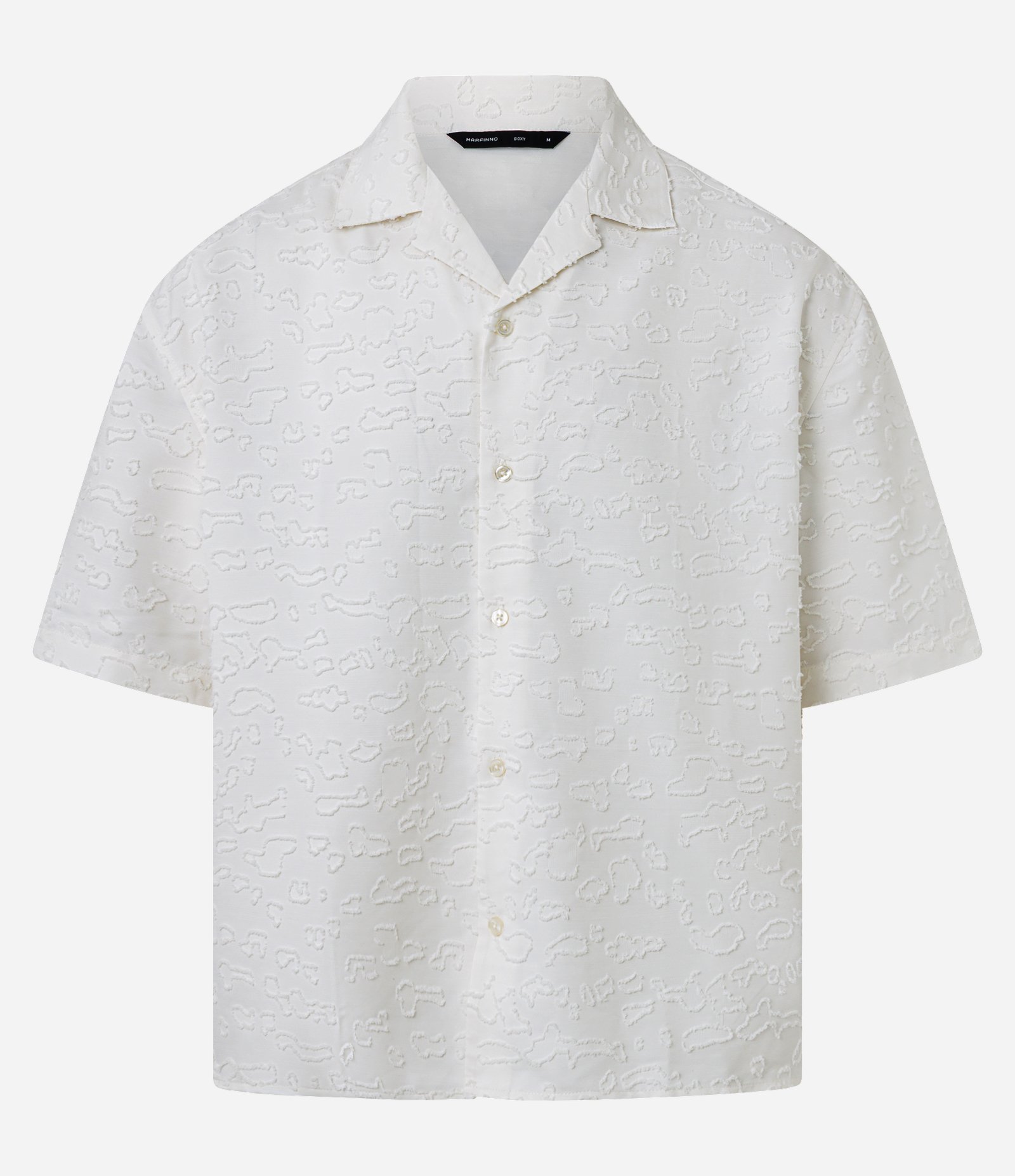 Camisa Boxy com Textura Devoré e Detalhes Navalhados Branco 1