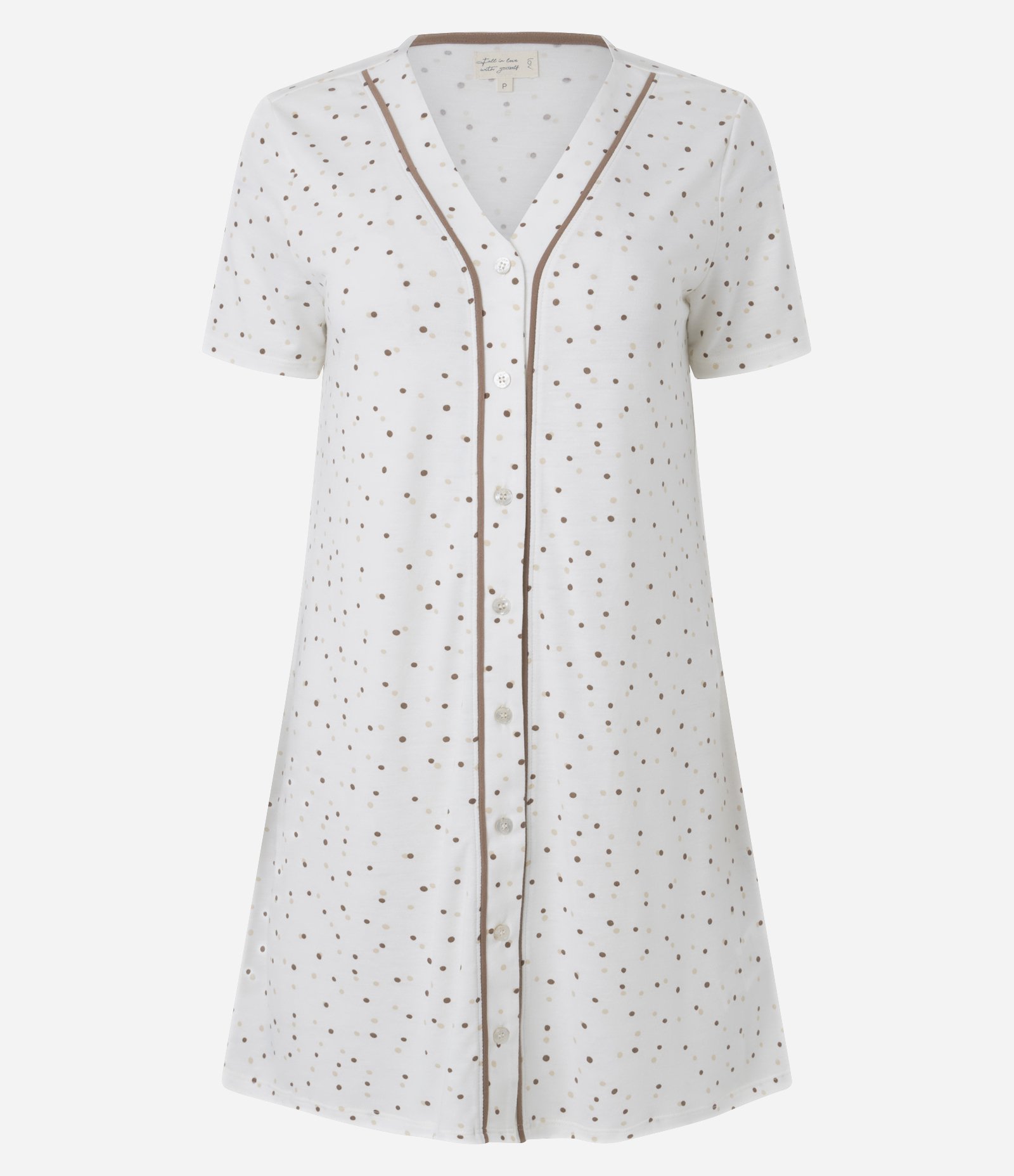 Camisola em Viscose Poá com Abotoamento Branco 3