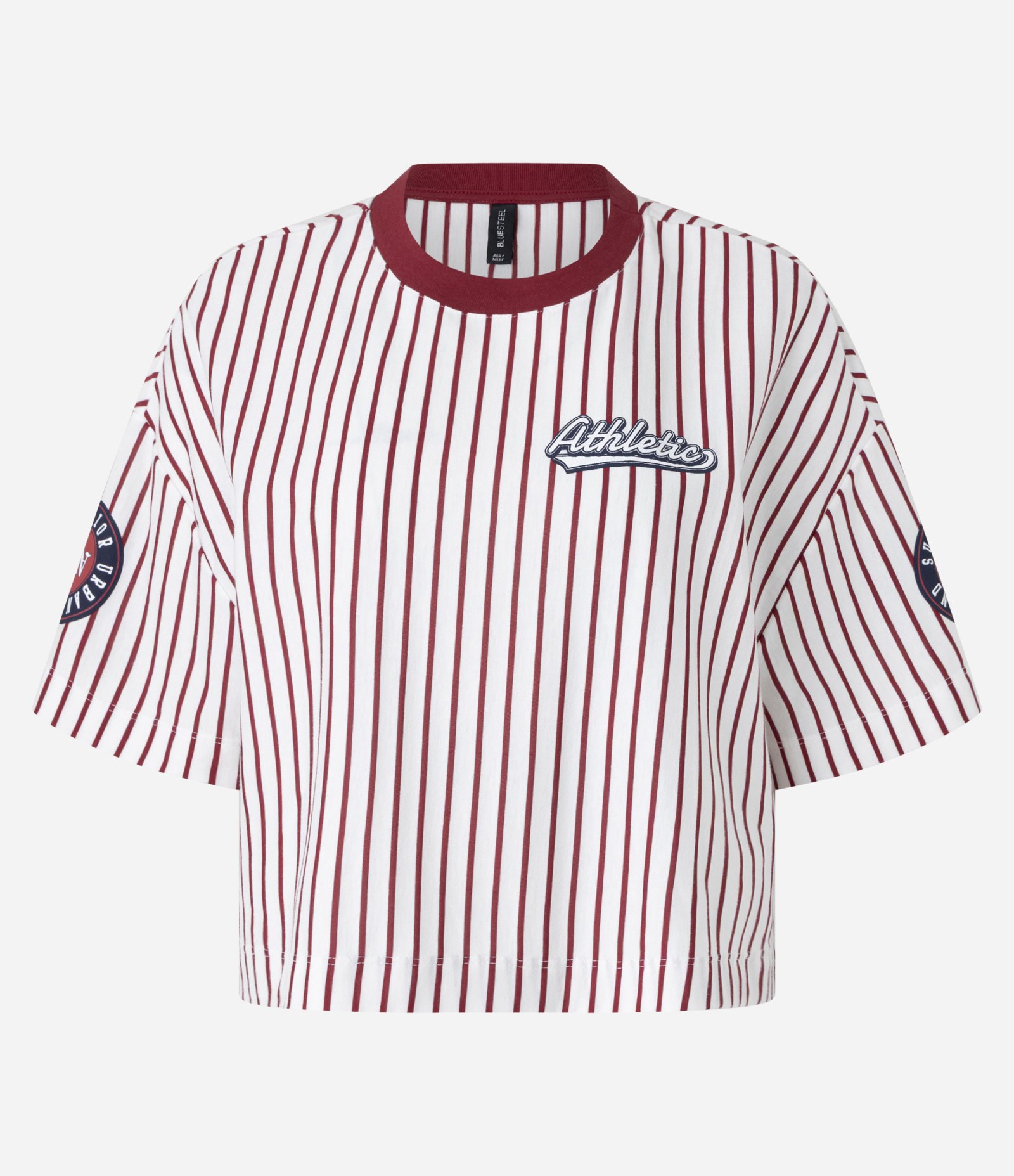 Camiseta Boxy com Estampa Listrada Branco/Vermelho 5