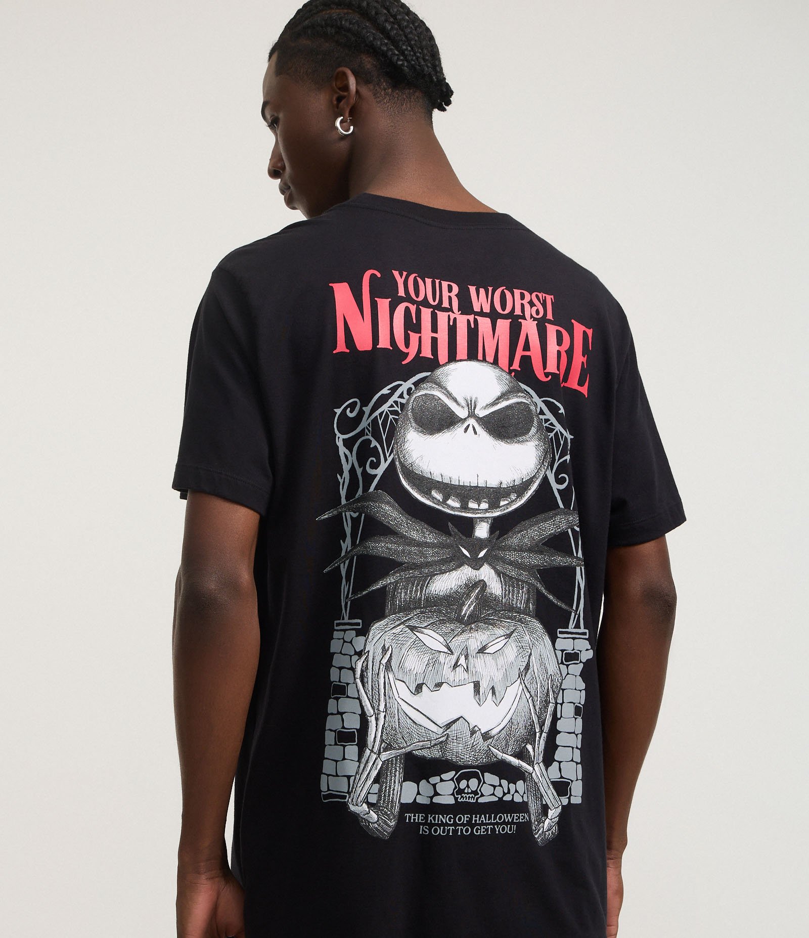 Camiseta Comfort em Algodão com Estampa Jack Skellington Preto 1