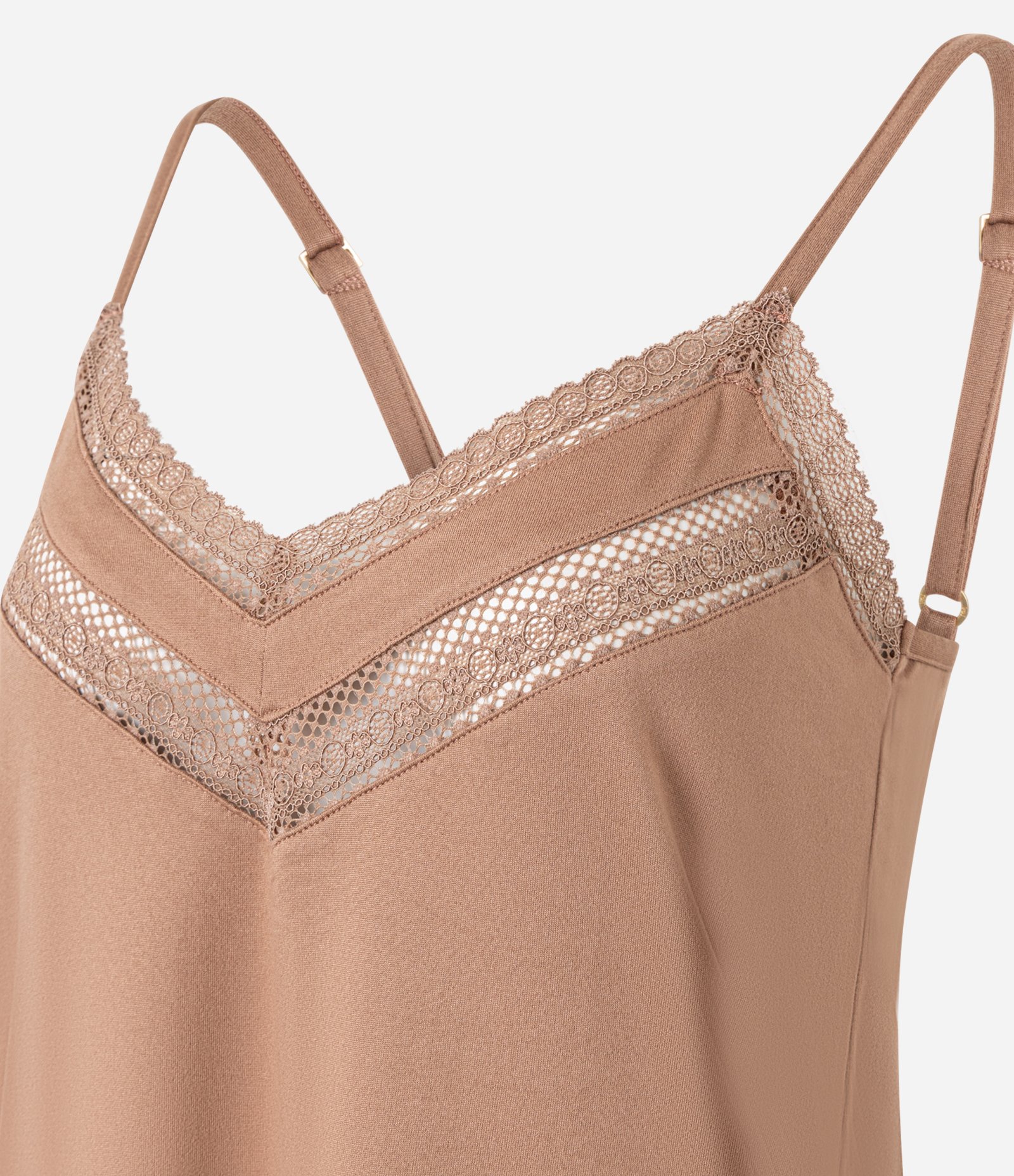 Pijama Short Doll com Alcinha e Detalhe em Renda Bege 2