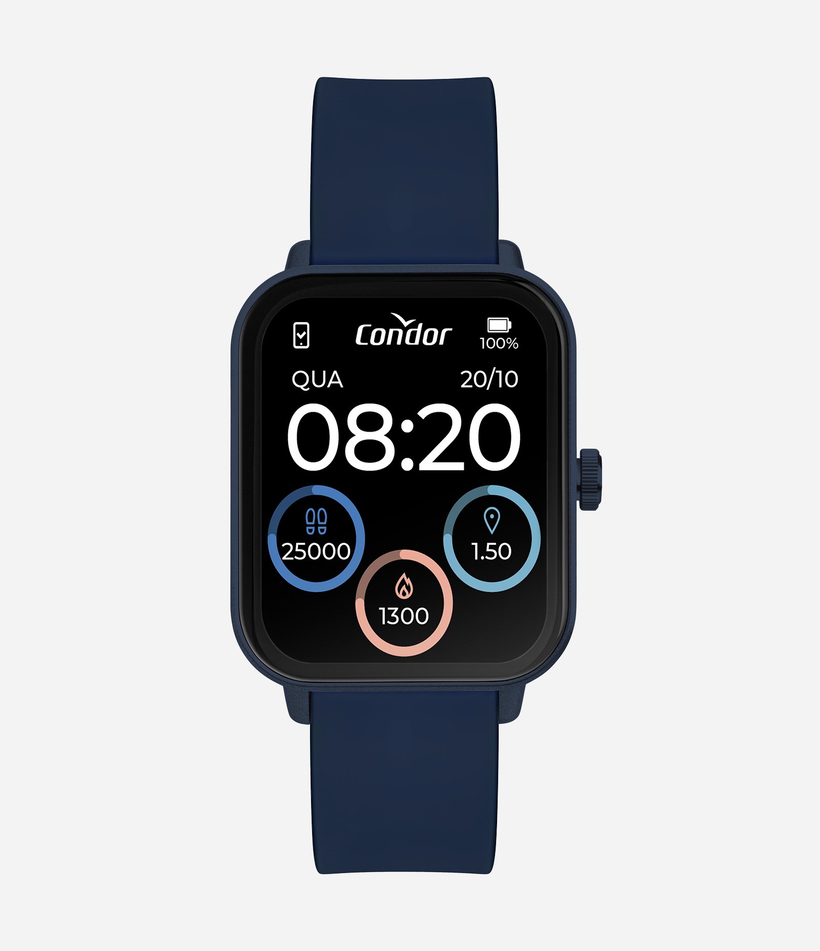 Relógio Smarwatch Unissex Condor Azul Pavão 1