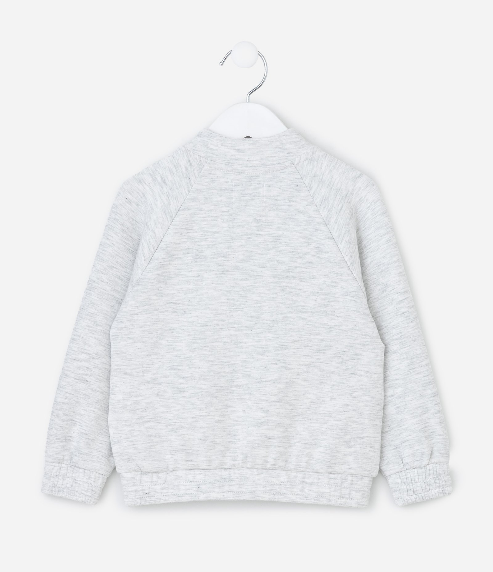 Casaco Infantil Com Meio Zíper E Estampa College - Tam 1 a 5 Anos Cinza 2