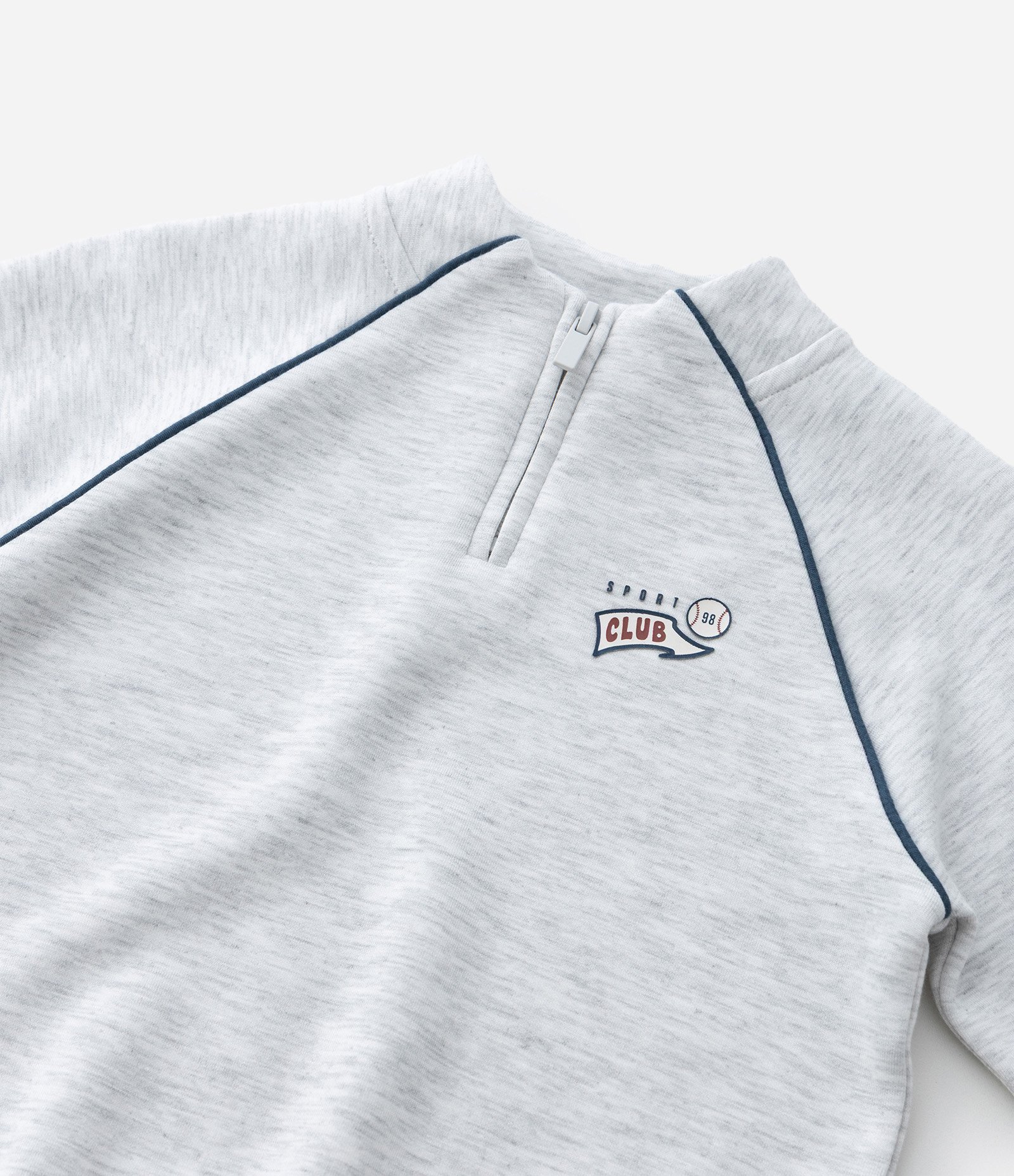 Casaco Infantil Com Meio Zíper E Estampa College - Tam 1 a 5 Anos Cinza 5