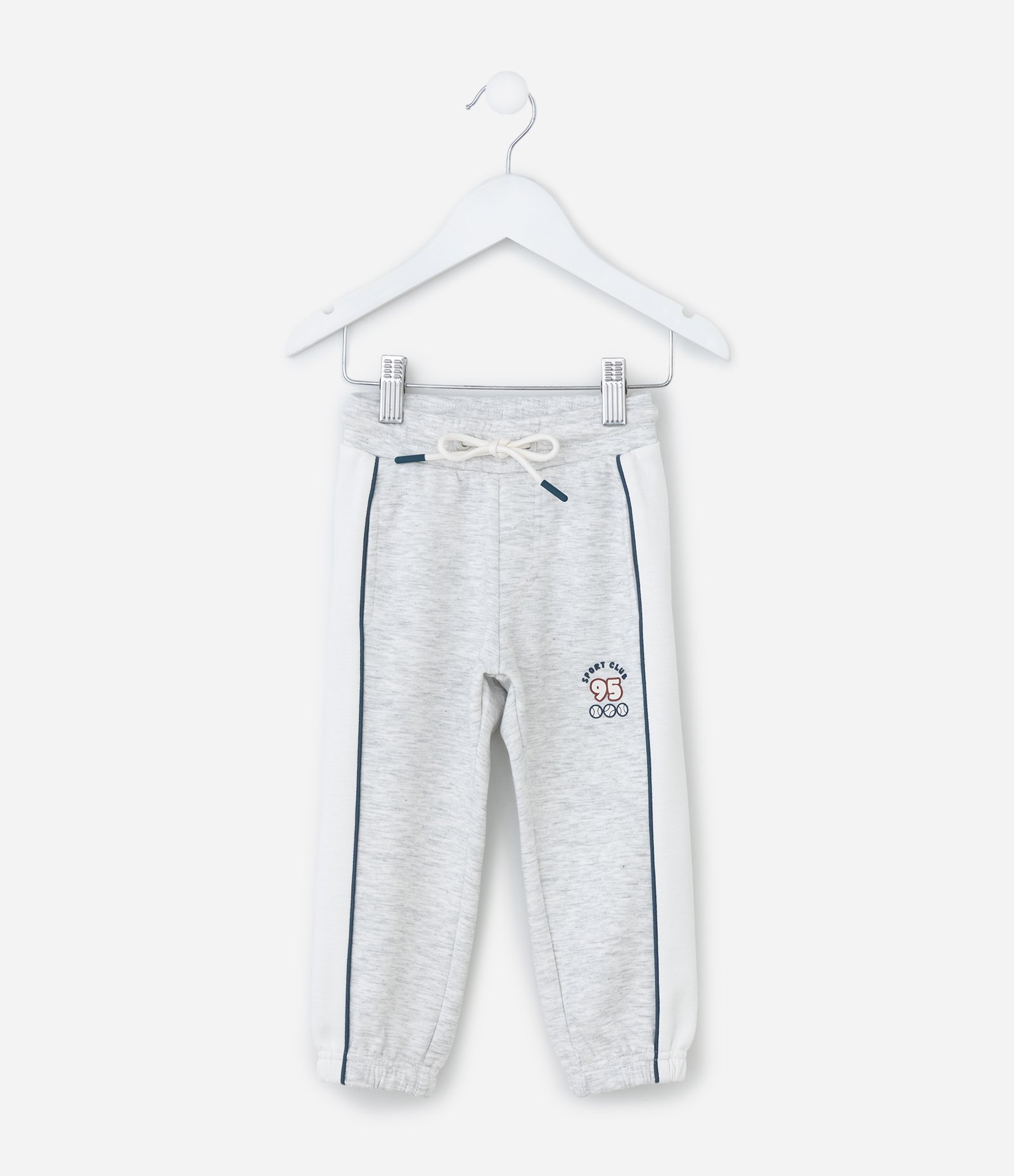 Calça Infantil College com Listra Lateral - Tam 1 a 6 Anos Cinza 1