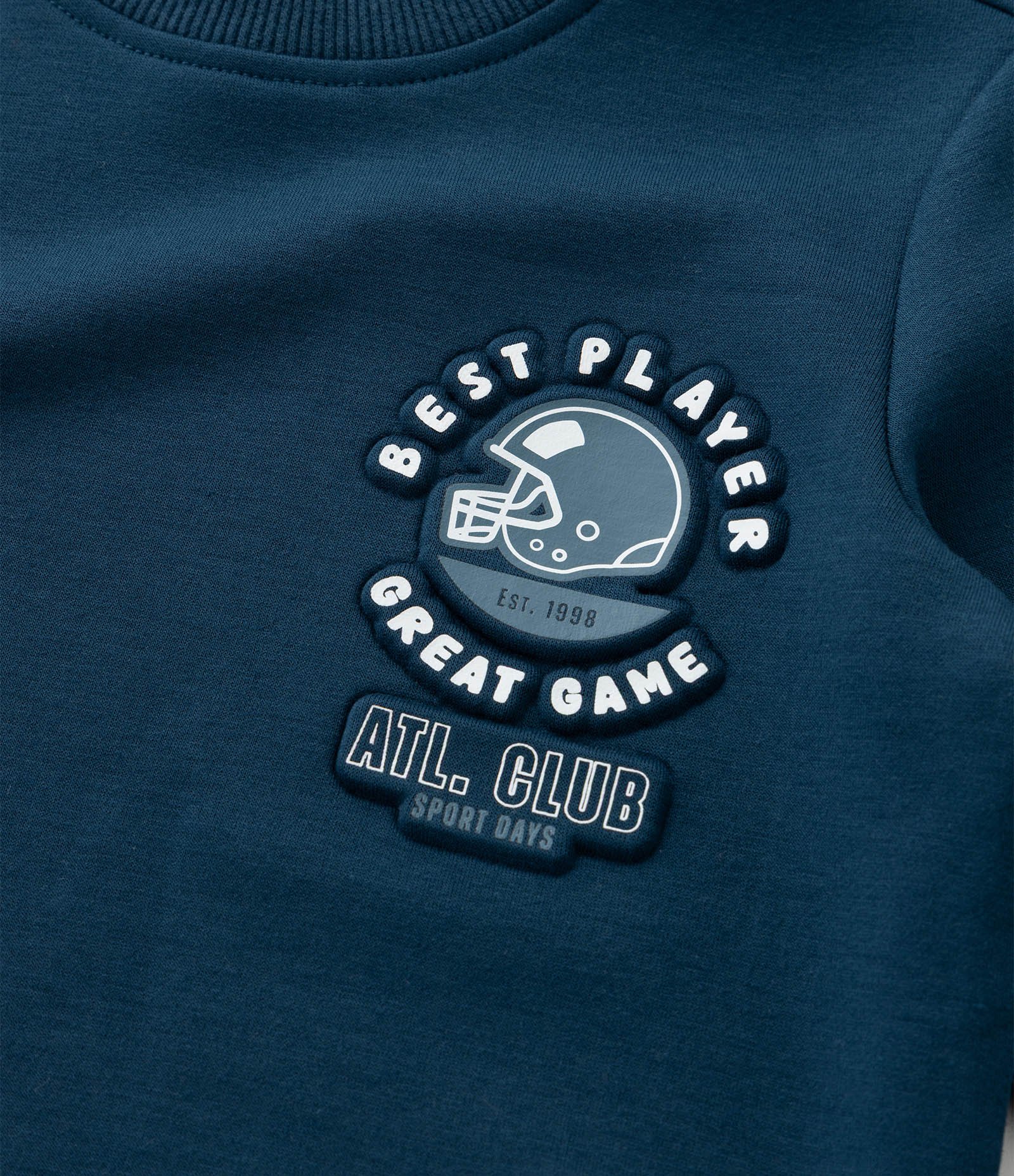 Conjunto Infantil Moletom College com Estampa Embossed - Tam 1 a 6 Anos Azul Marinho 11