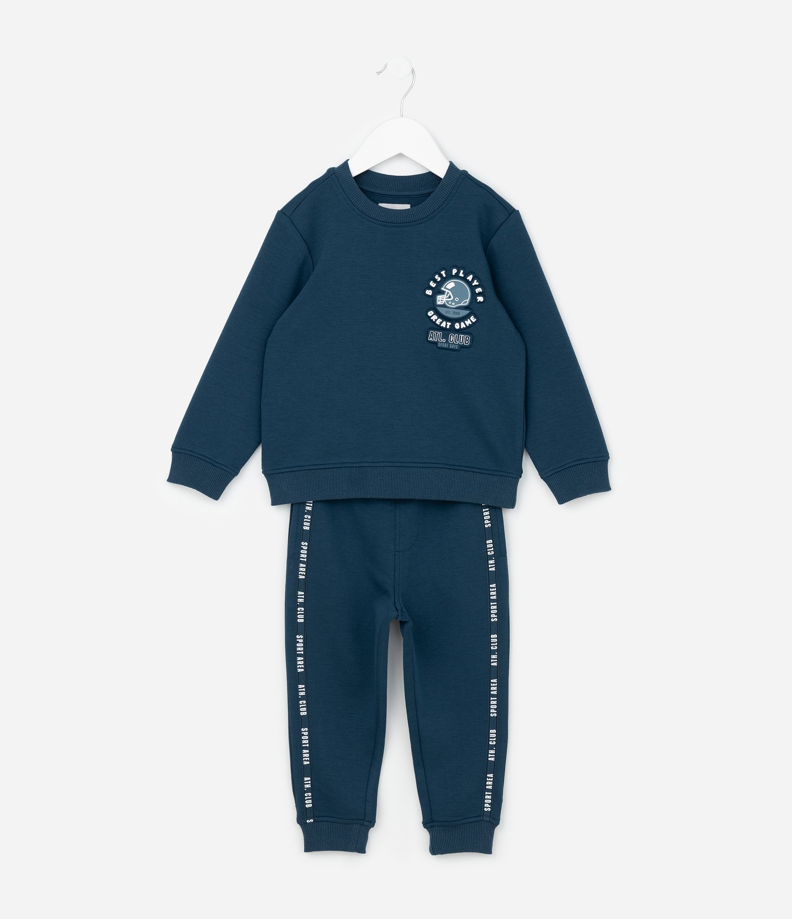 Conjunto Infantil Moletom College com Estampa Embossed - Tam 1 a 6 Anos Azul Marinho 1