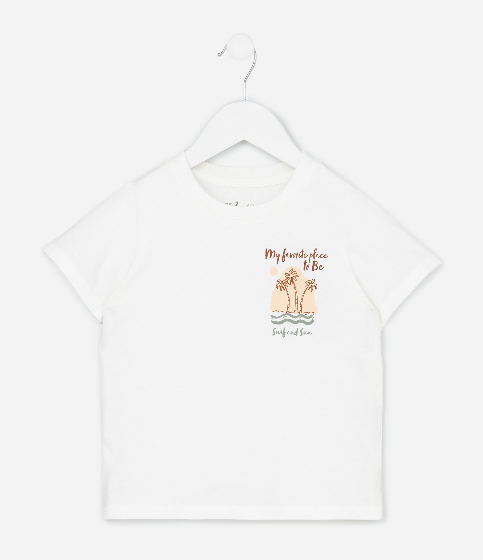 Conjunto Infantil Camiseta E Bermuda Praia – Tam 1 A 6 Anos Branco 2