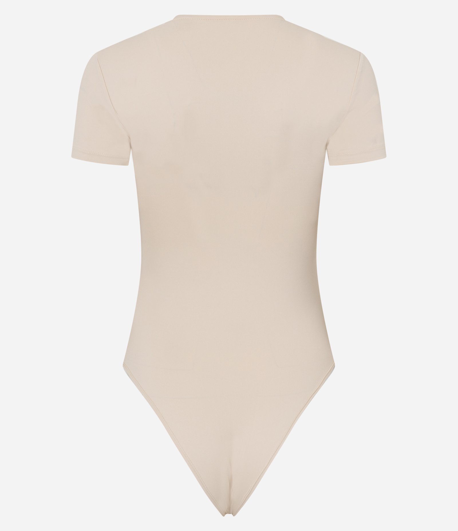 Body Básico em Poliamida com Mangas Curtas Areia 2