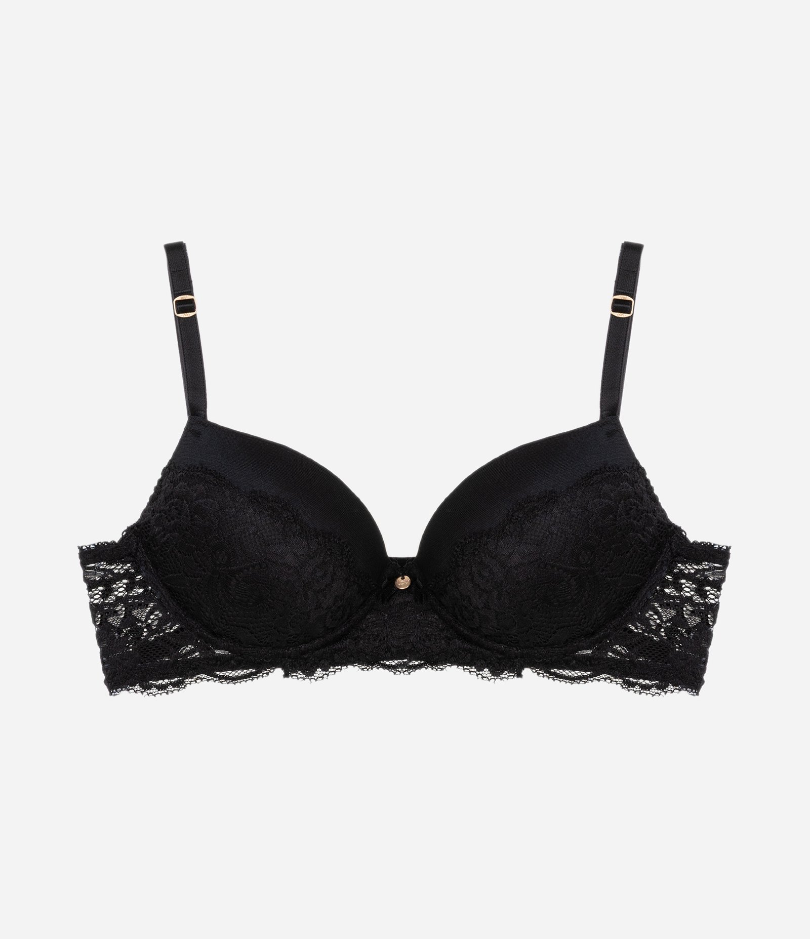 Sutiã Base em Renda Floral com Bojo Oco Preto 5