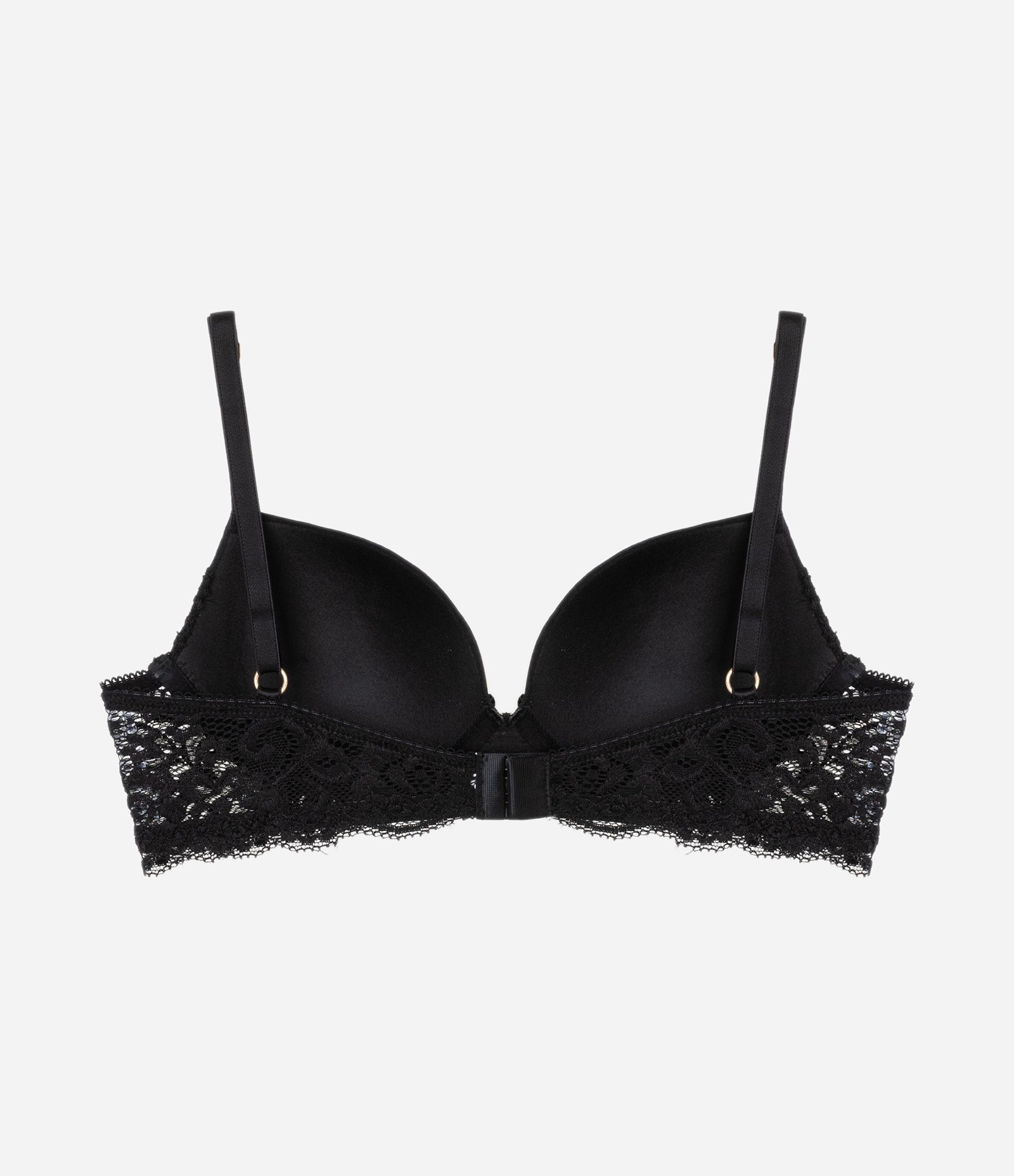 Sutiã Base em Renda Floral com Bojo Oco Preto 6