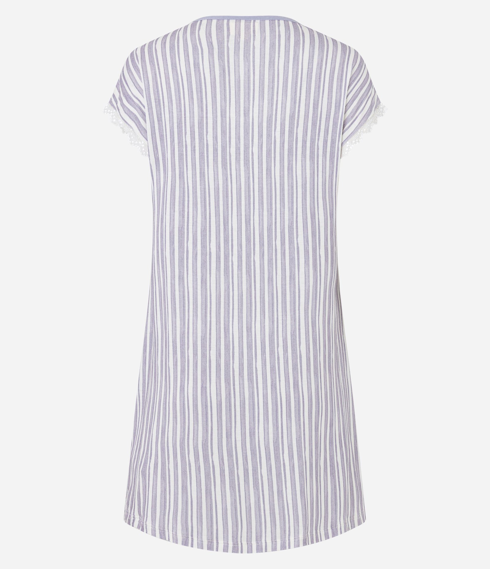 Camisola em Viscose com Estampa Listrada e Rendinha na Manga Lilás 5