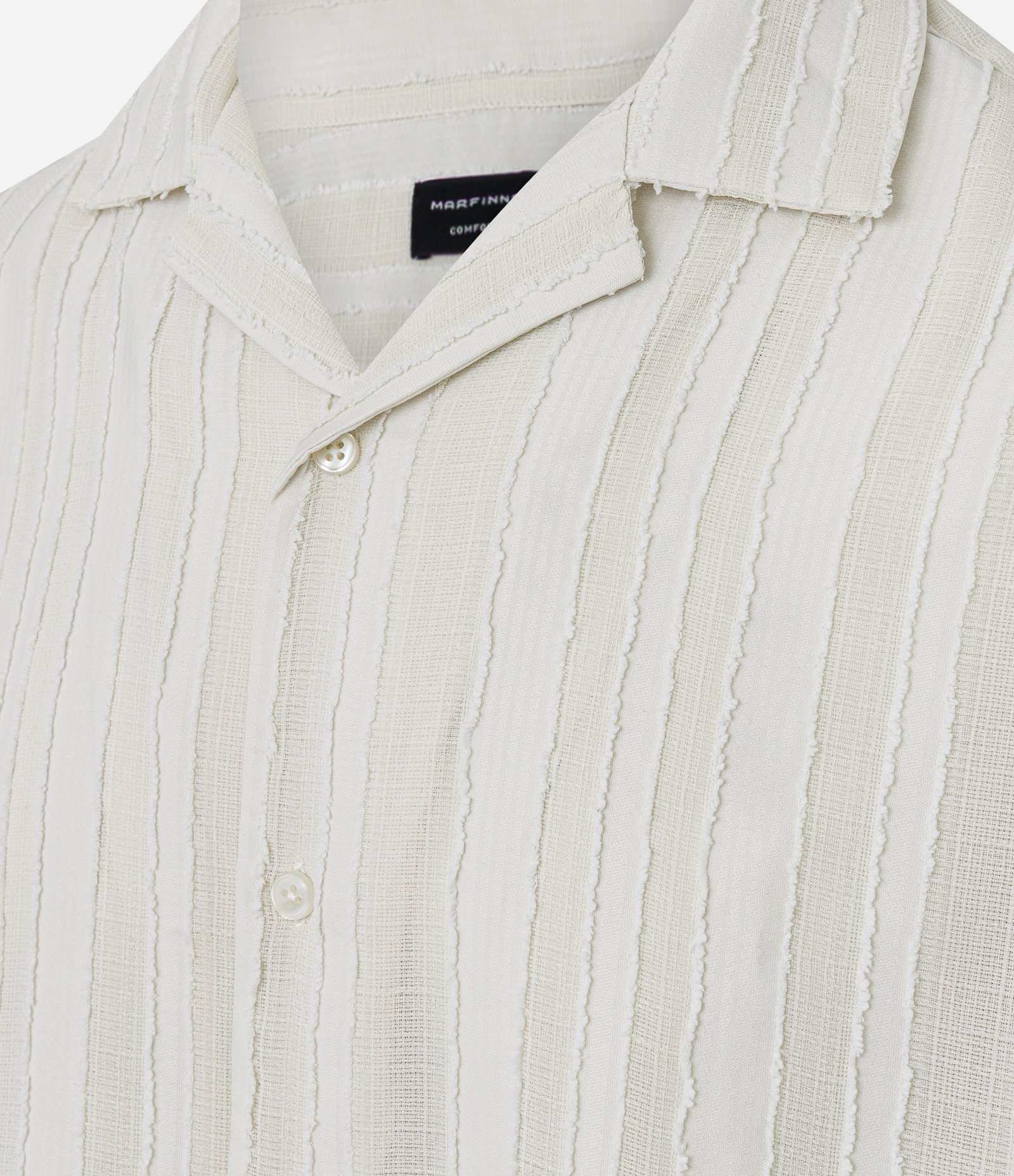 Camisa Comfort Texturizado com Listras Branco 2