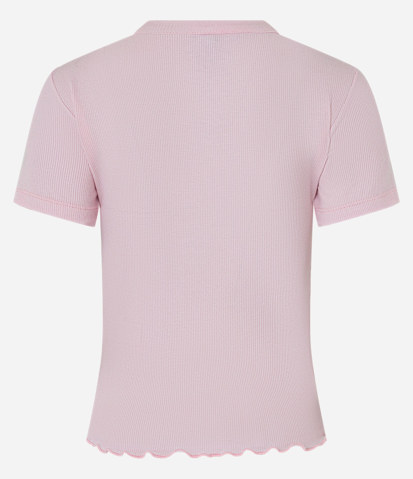 Blusa Básica Texturizada em Viscose com Acabamento Frufru Rosa Claro 8