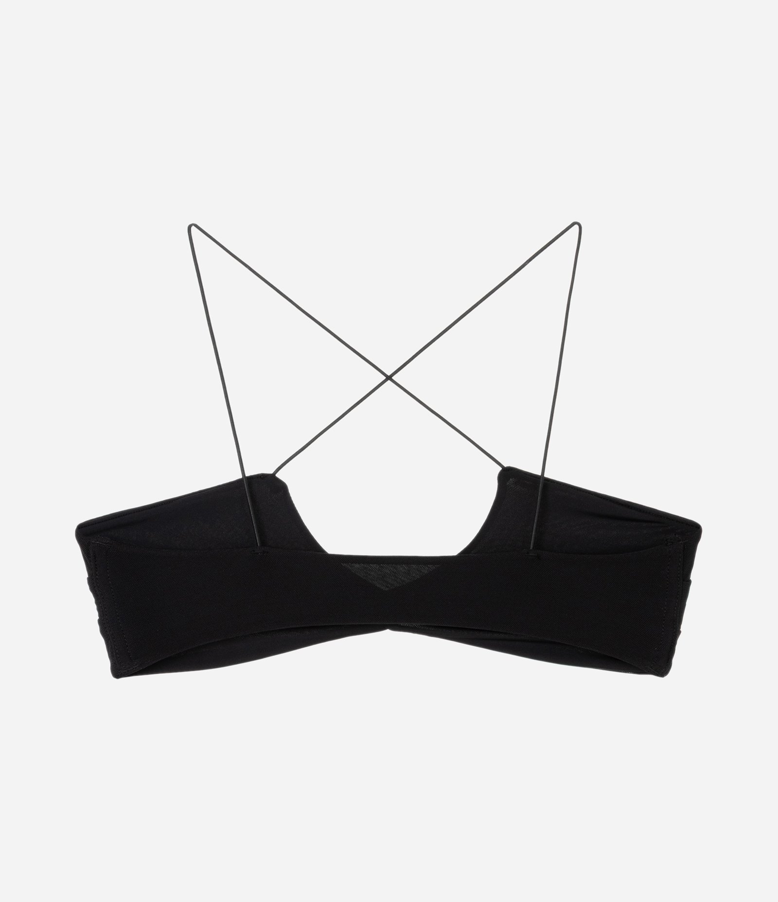 Sutiã Top em Tule Com Alças Finas Cruzadas Preto 5