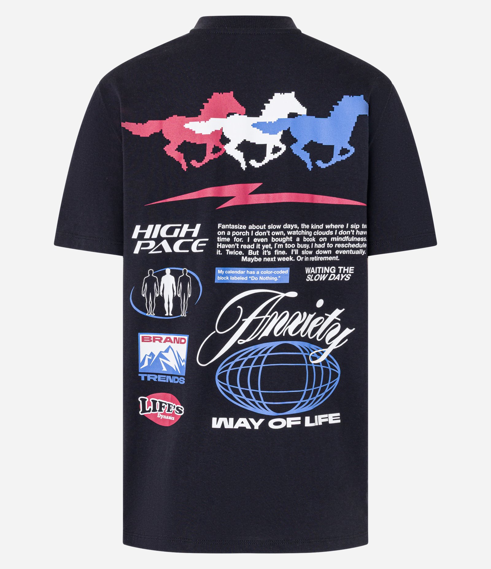 Camiseta Alongada em Algodão com Estampa Frente e Costas High Pace Preto 5