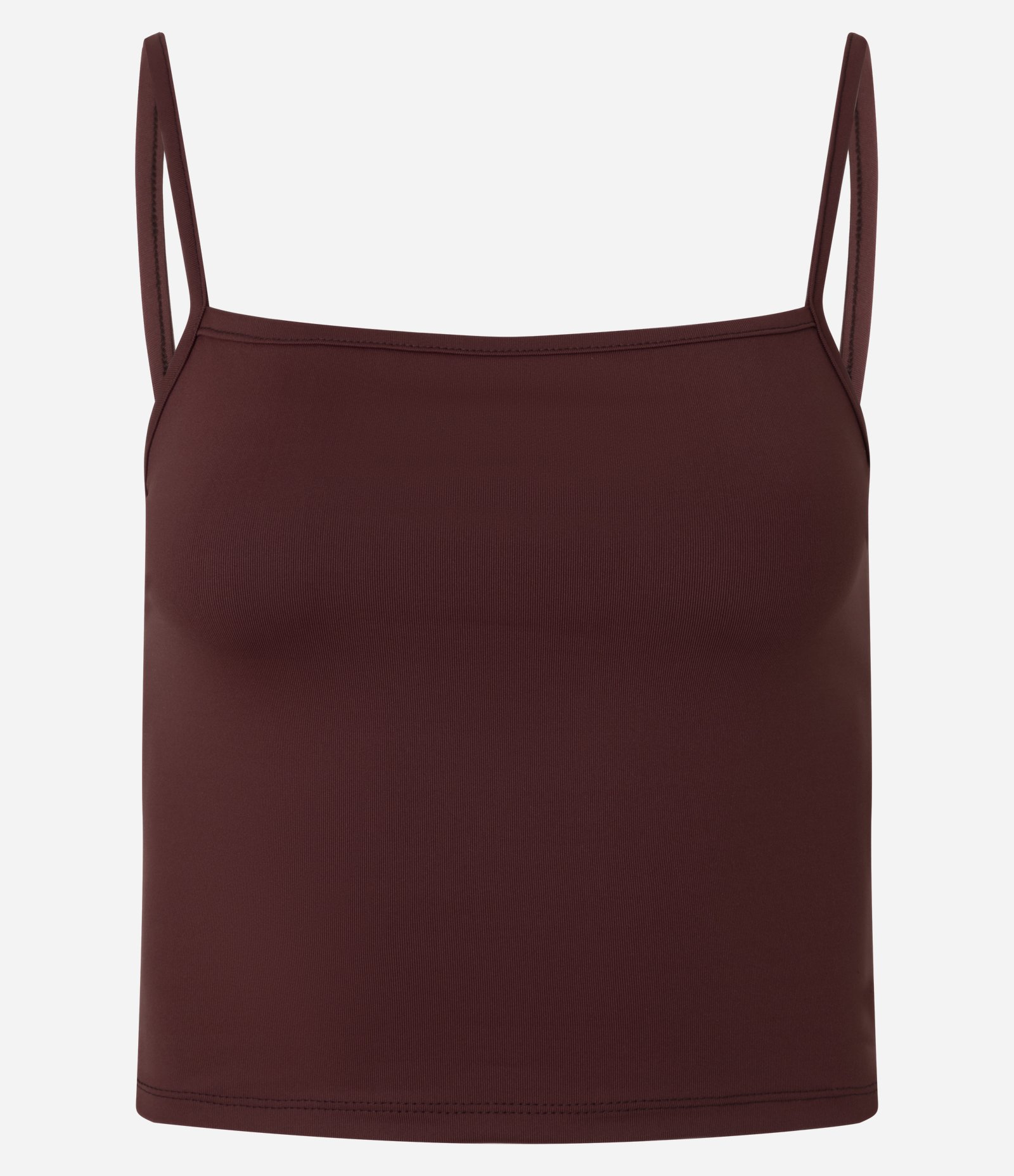 Blusa Cropped de Alcinha em Poliamida Marrom 4