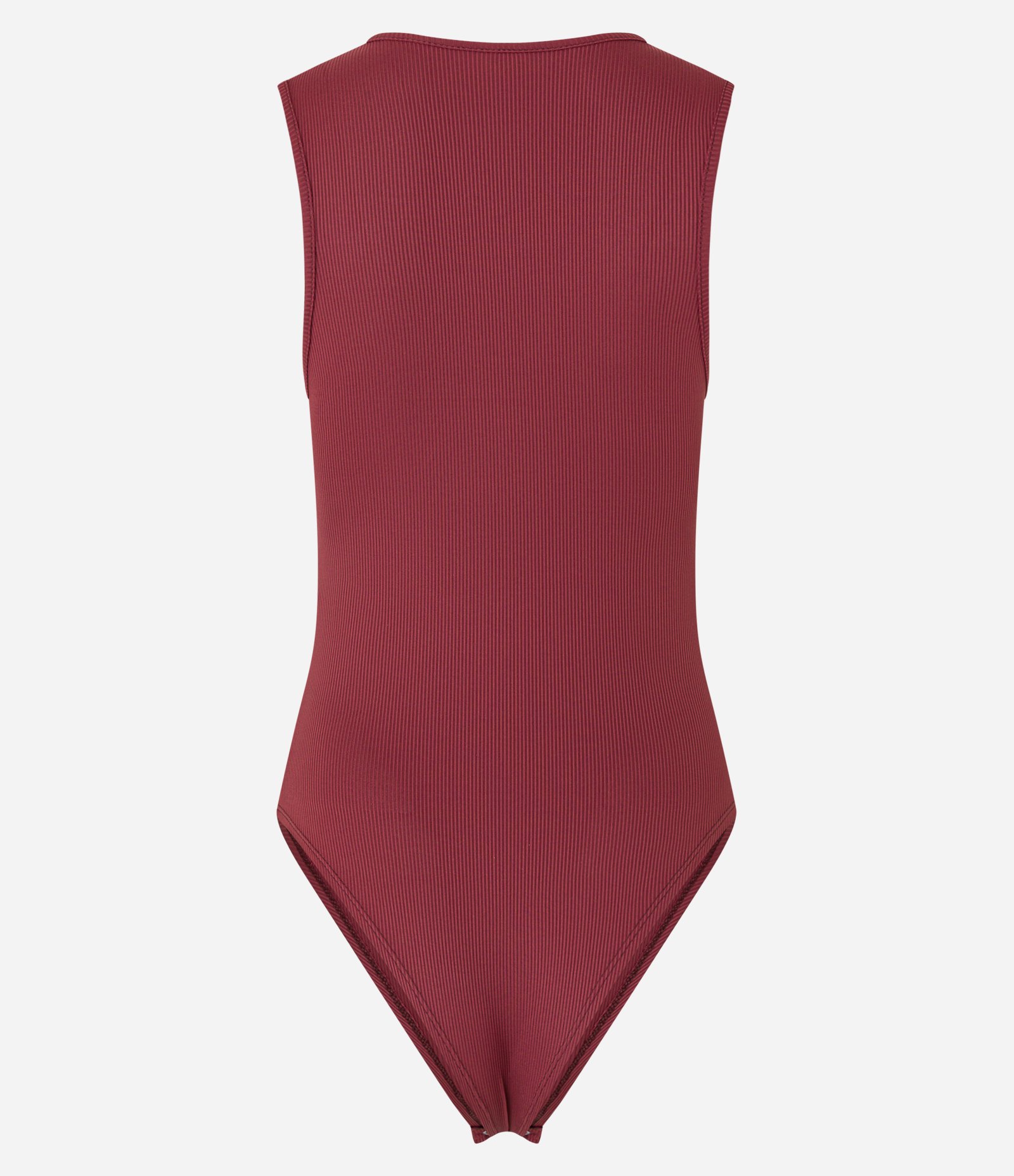 Body sem Manga em Ribana de Poliamida Bordô 9