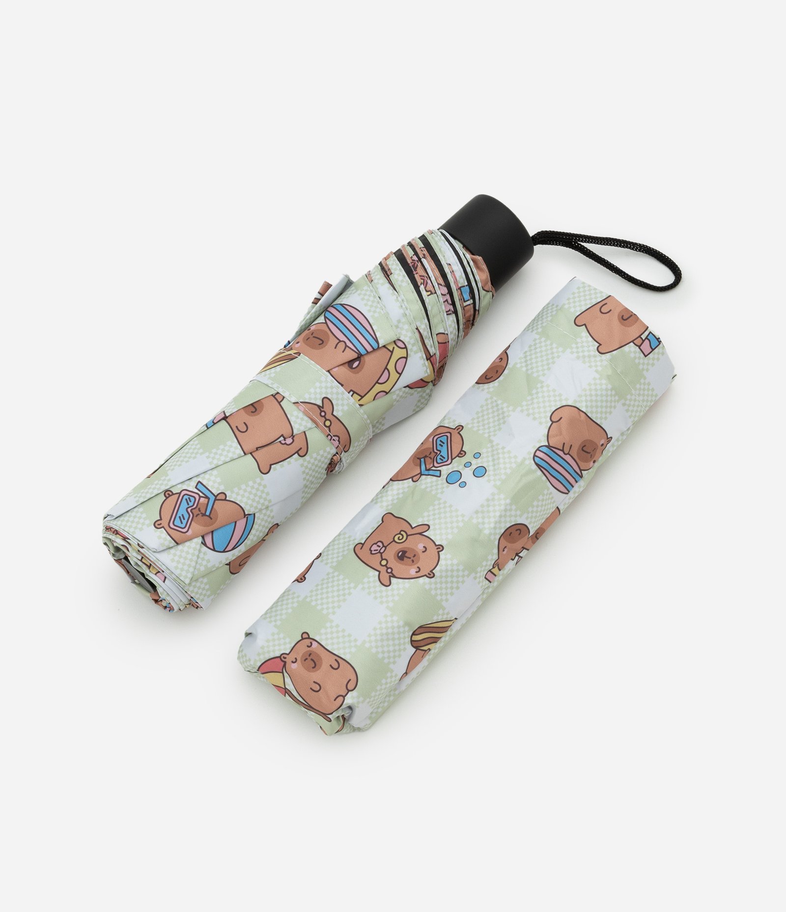 Sombrinha com Estampa de Capivara Verde 2