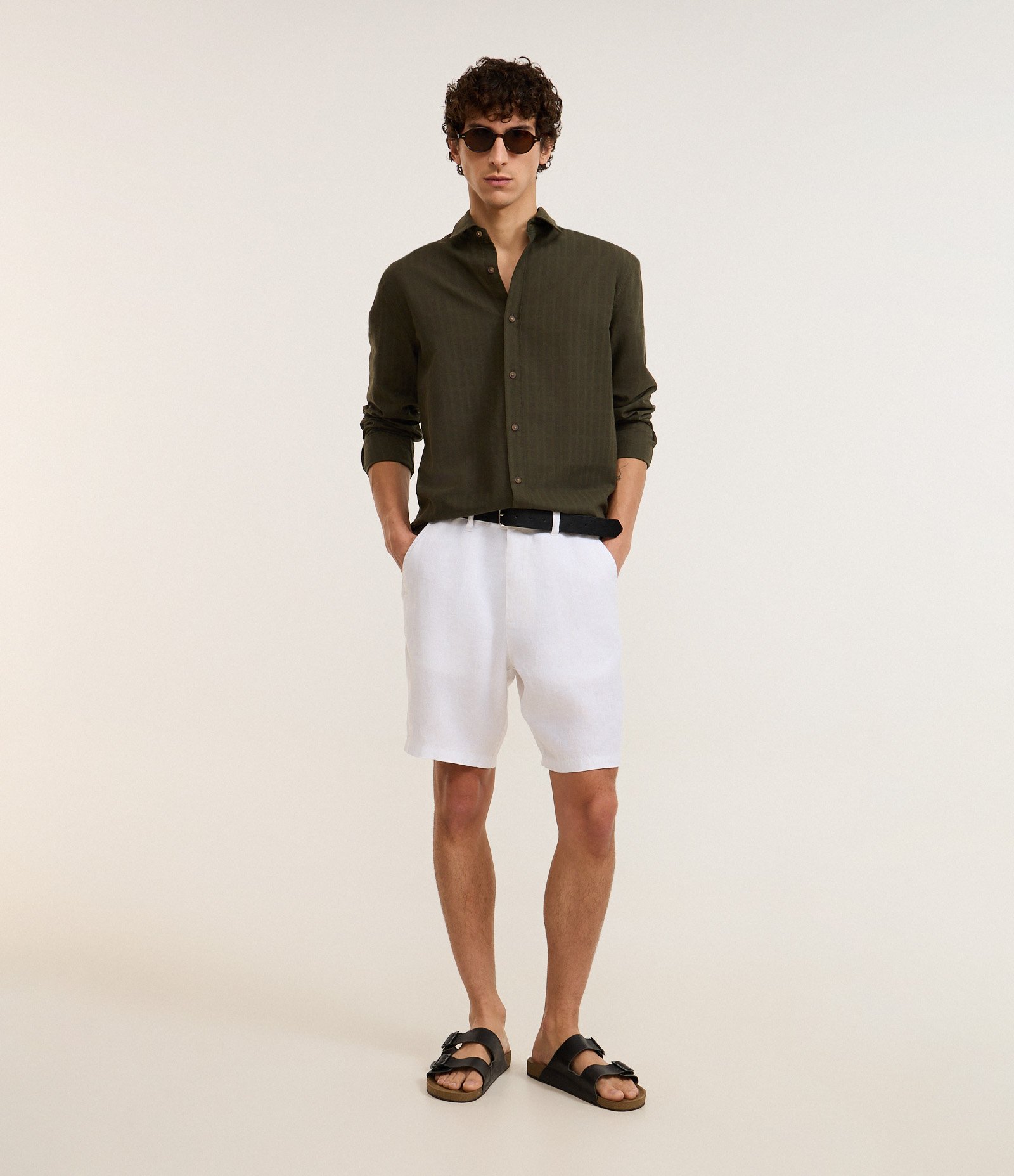 Camisa Comfort em Algodão com Textura Maquinetada Verde 2