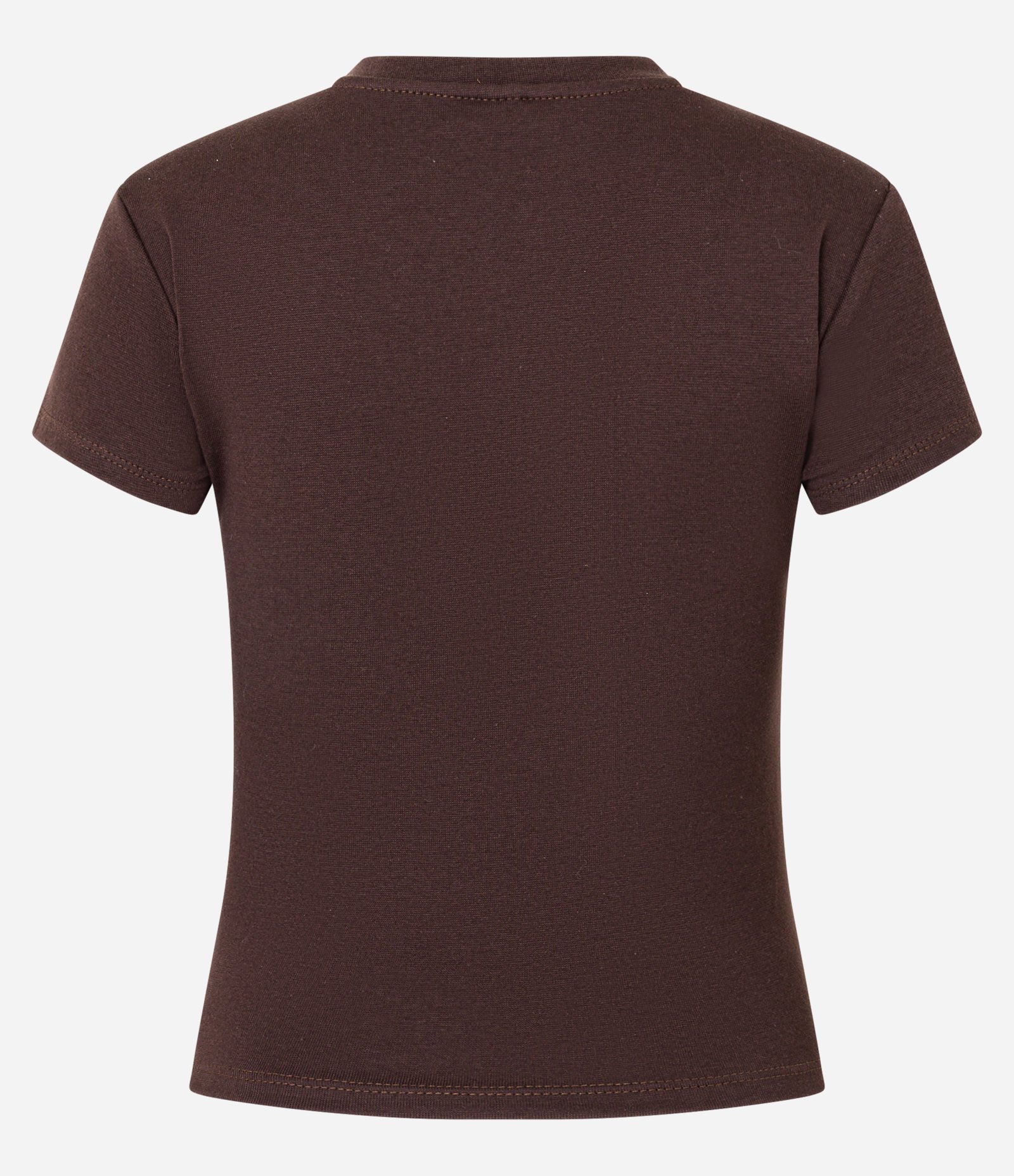 Blusa Básica Justinha e Alongada em Ribana Marrom Escuro 7