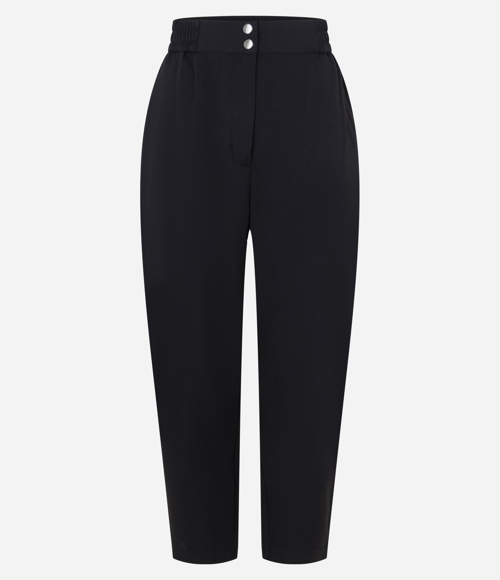 Calça Cenoura Cintura Alta com Elástico Lateral Preto 1