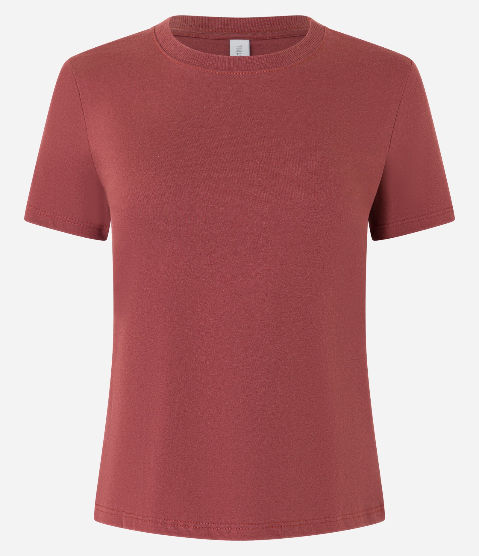 Camiseta Regular Básica em Algodão Terracota 4