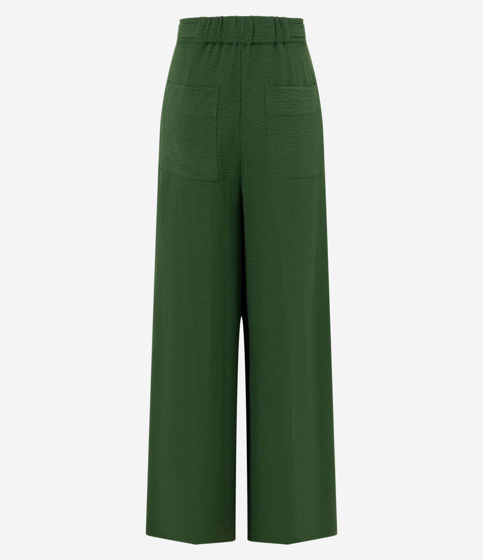 Calça Wide Leg em Airflow com Cinto e Fivela Verde 3